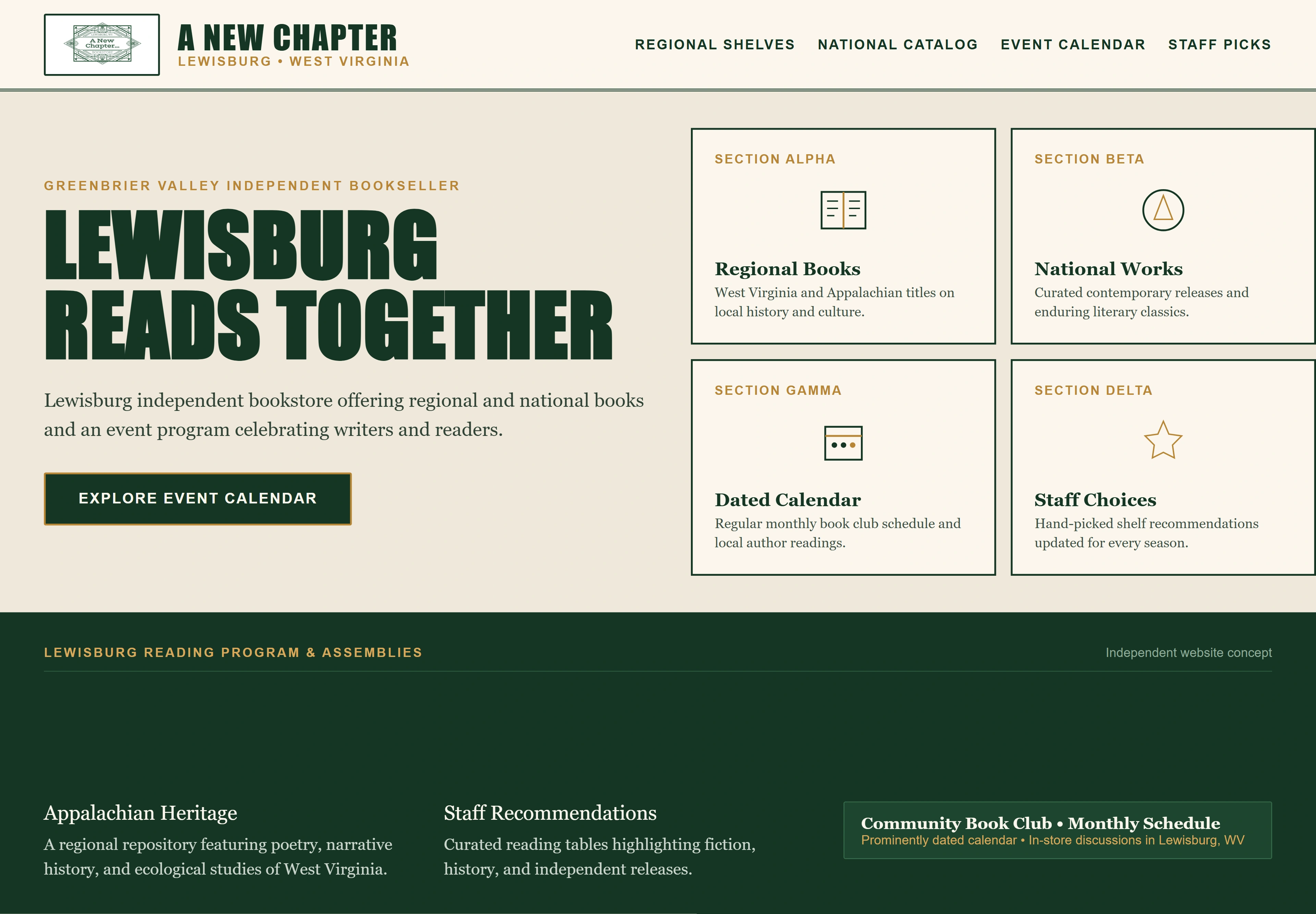 A New Chapter, individual website design concept D