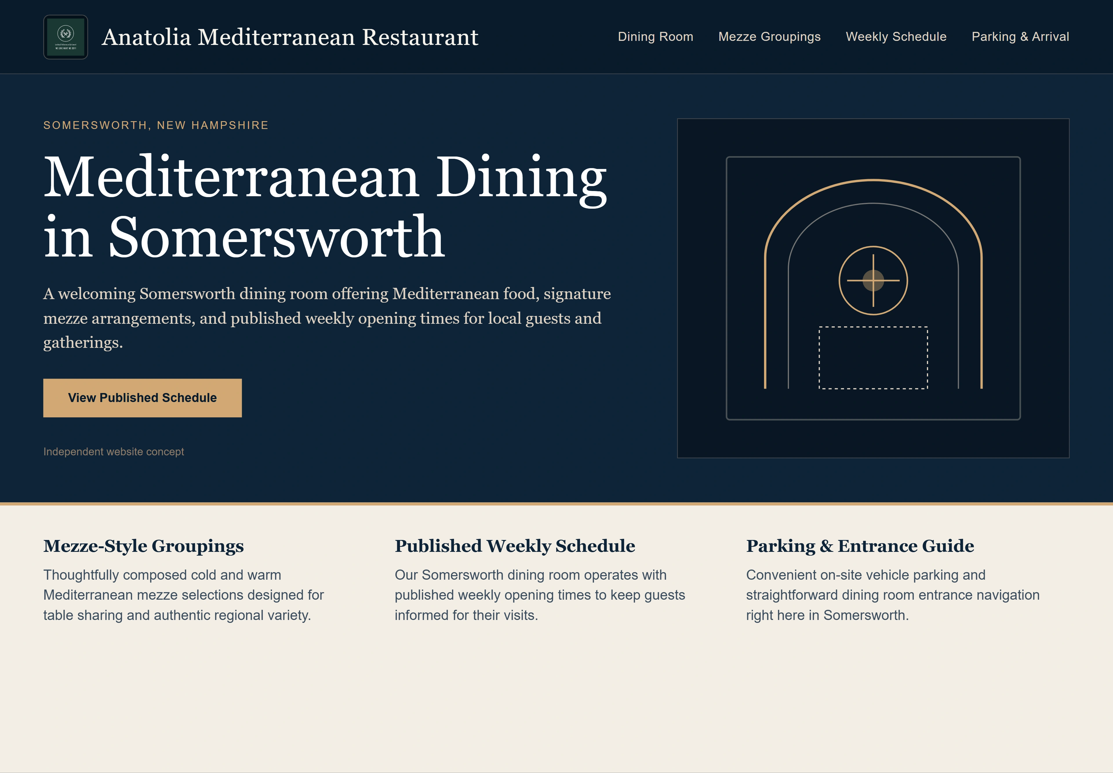 Anatolia Mediterranean Restaurant, individual website design concept A