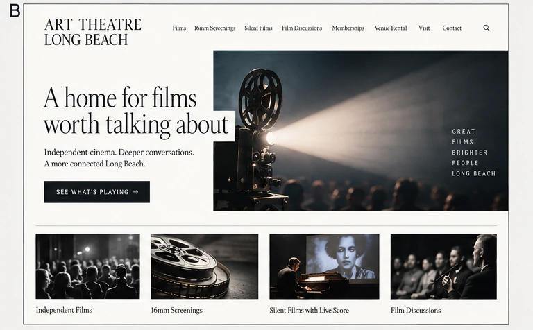 Art Theatre Long Beach website concept B
