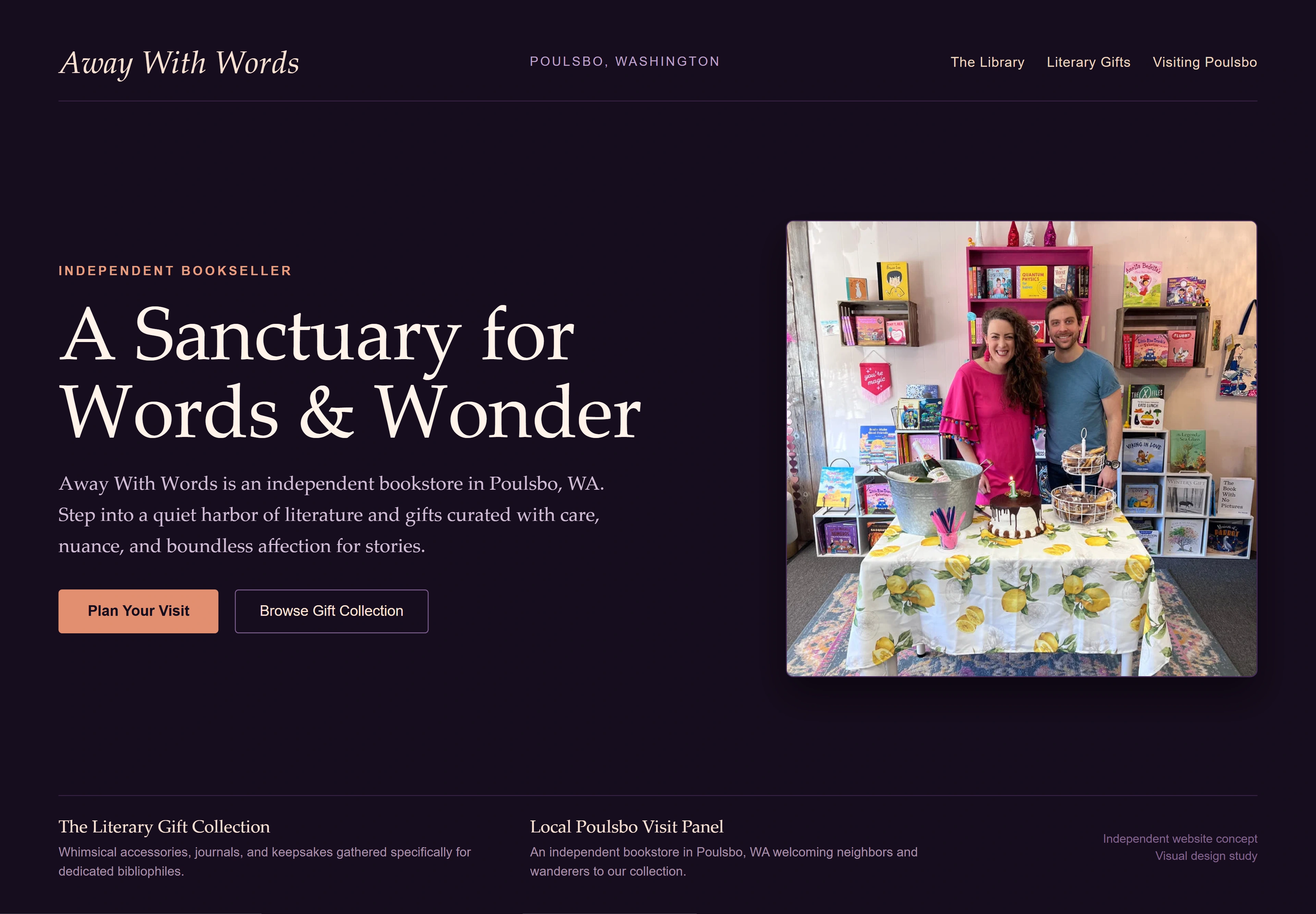 Away With Words, individual website design concept D