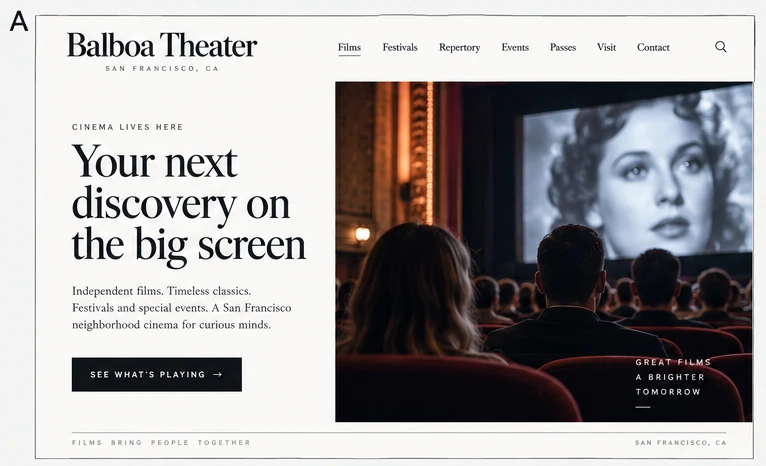 Balboa Theater website concept A