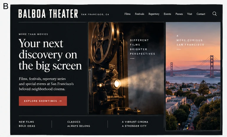 Balboa Theater website concept B