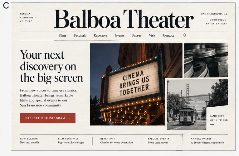 Balboa Theater website concept C