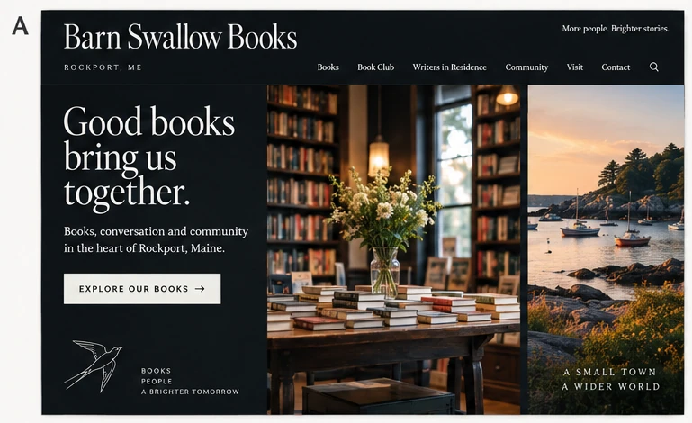 Barn Swallow Books website concept A