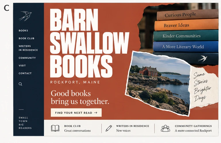 Barn Swallow Books website concept C