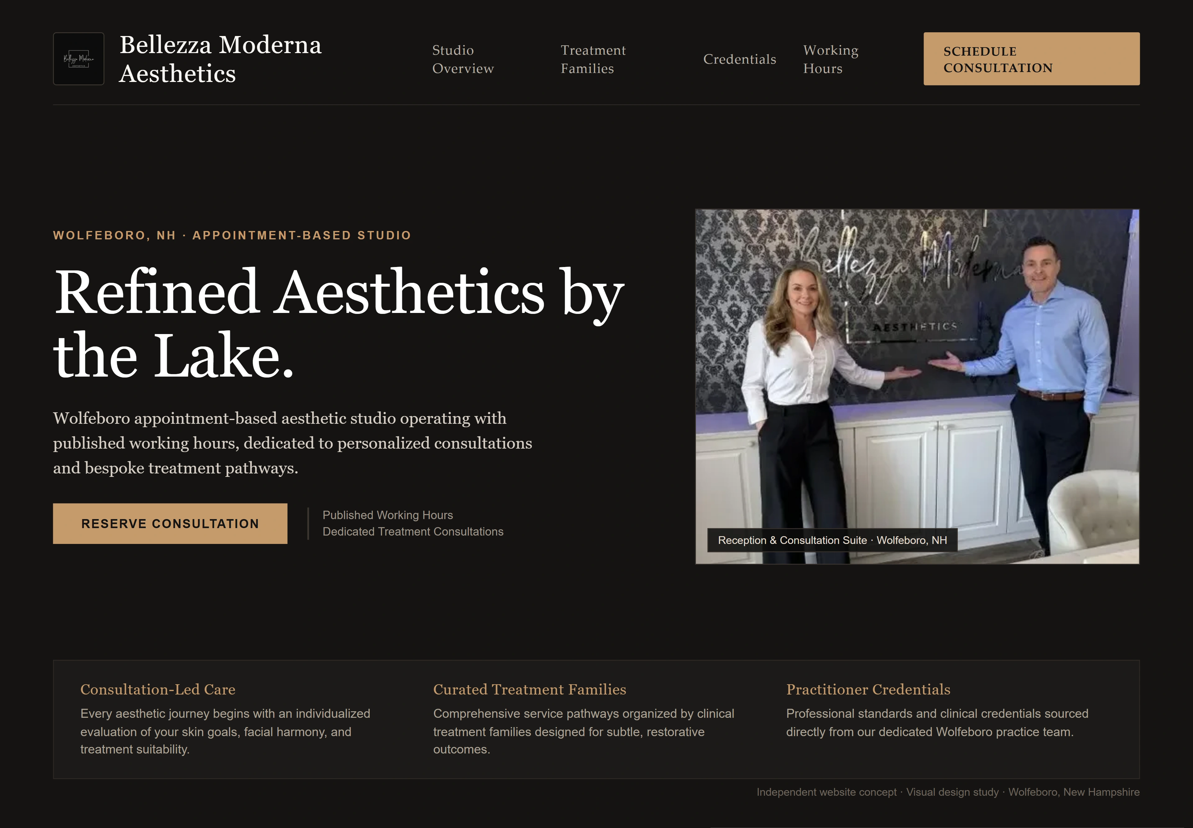 Bellezza Moderna Aesthetics, individual website design concept A