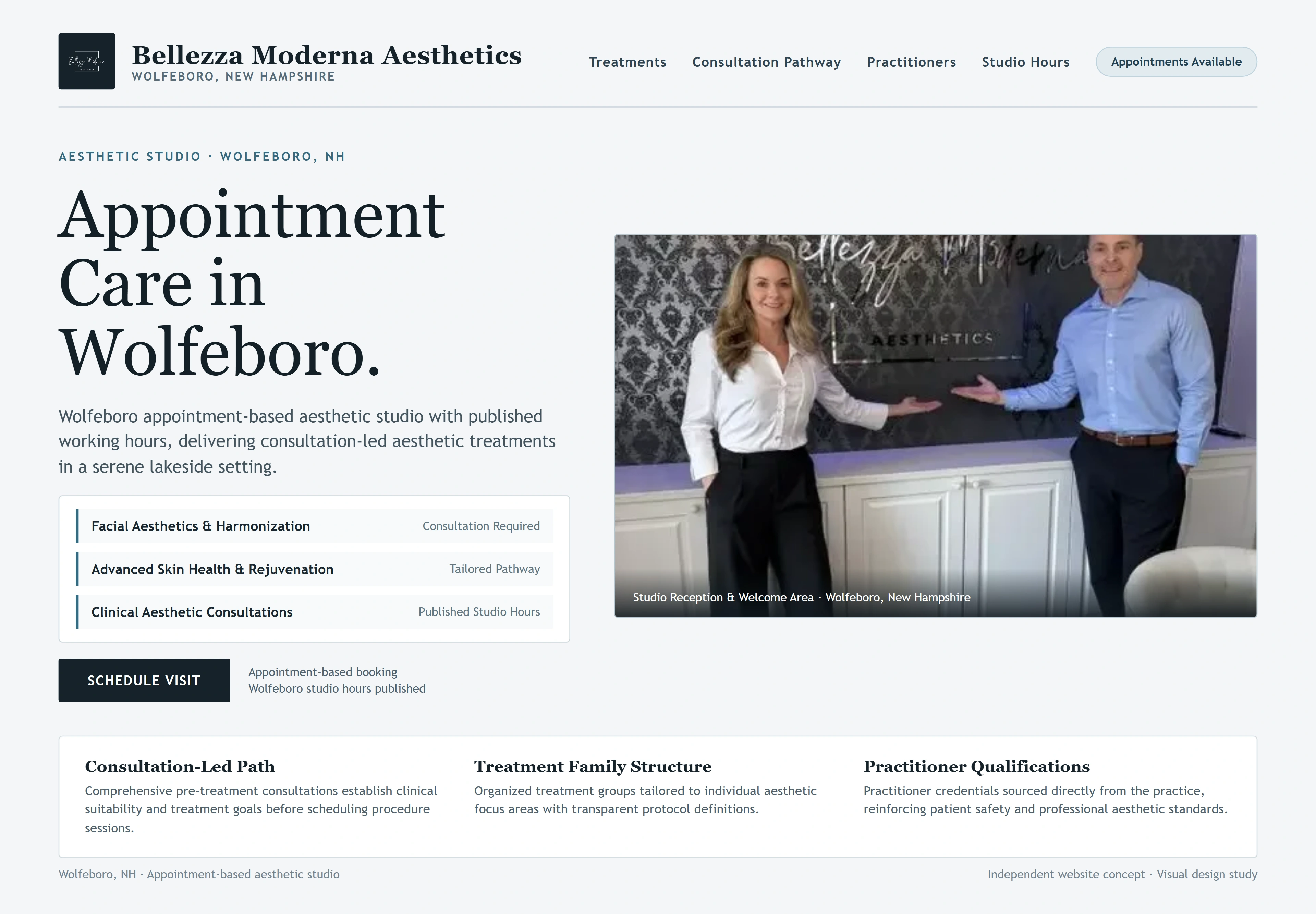 Bellezza Moderna Aesthetics, individual website design concept C