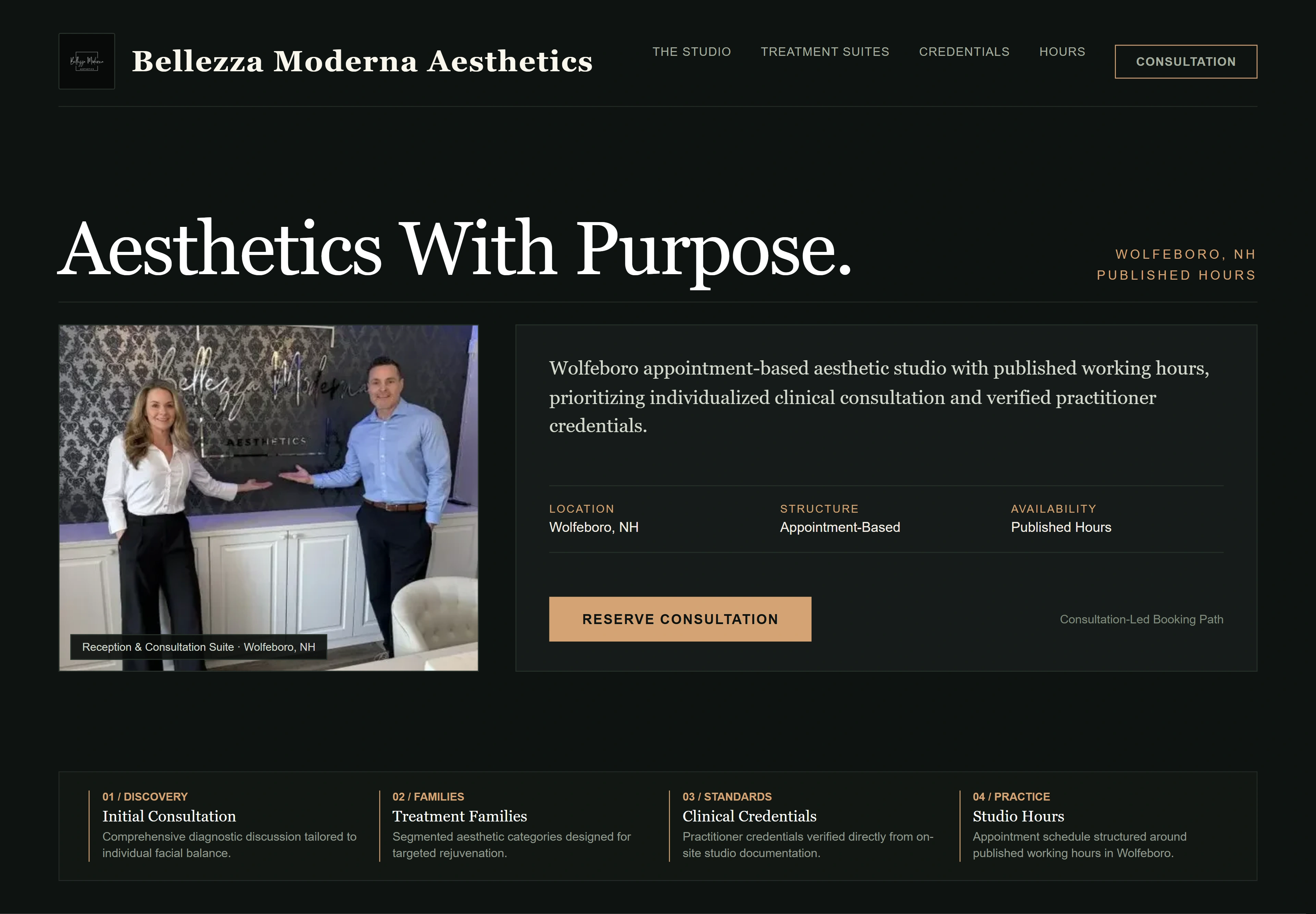 Bellezza Moderna Aesthetics, individual website design concept D