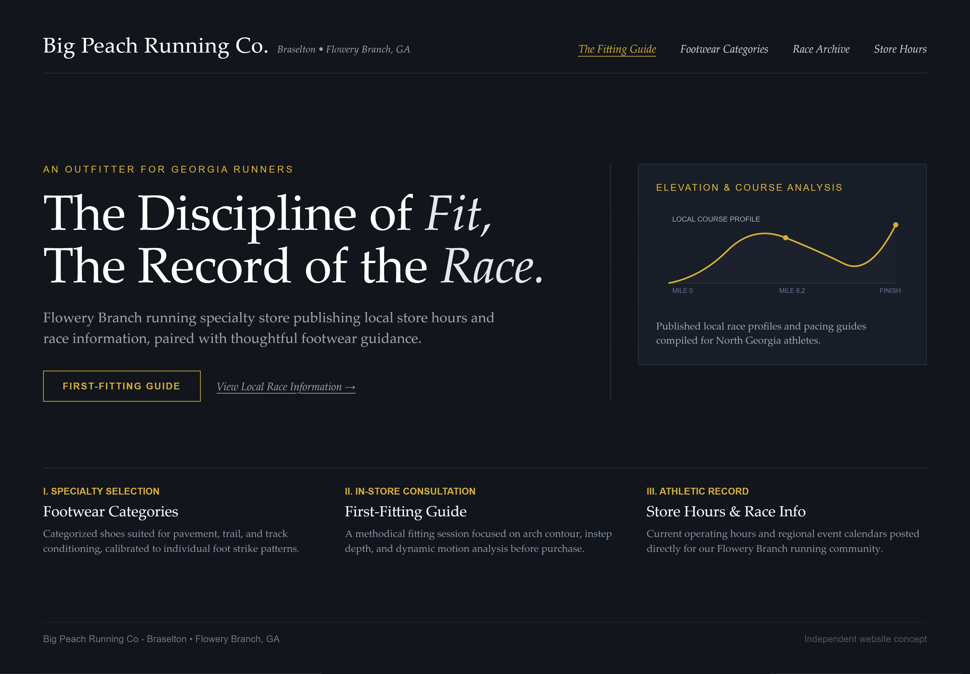 Big Peach Running Co - Braselton, individual website design concept D