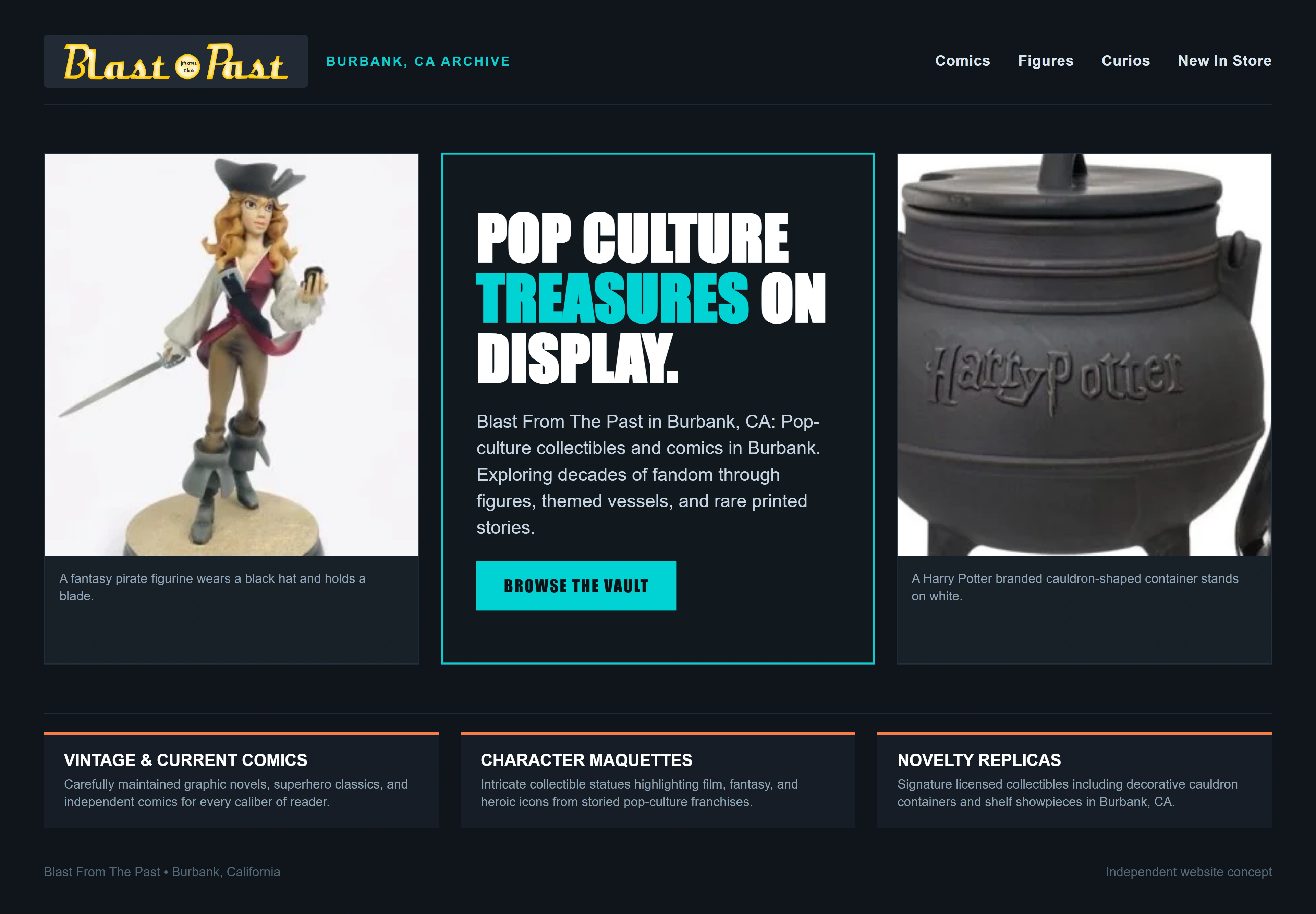Blast From The Past, individual website design concept C