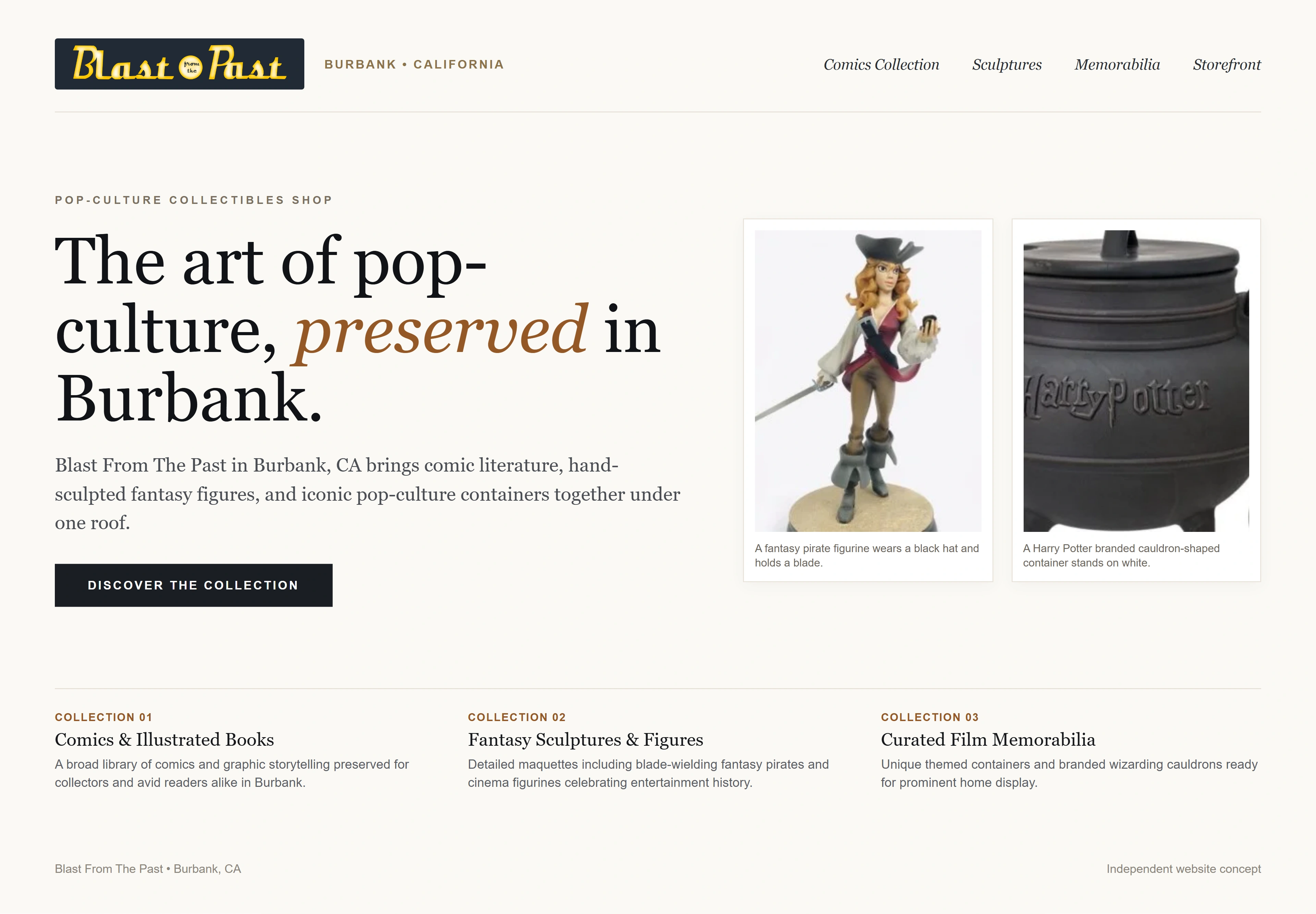 Blast From The Past, individual website design concept D