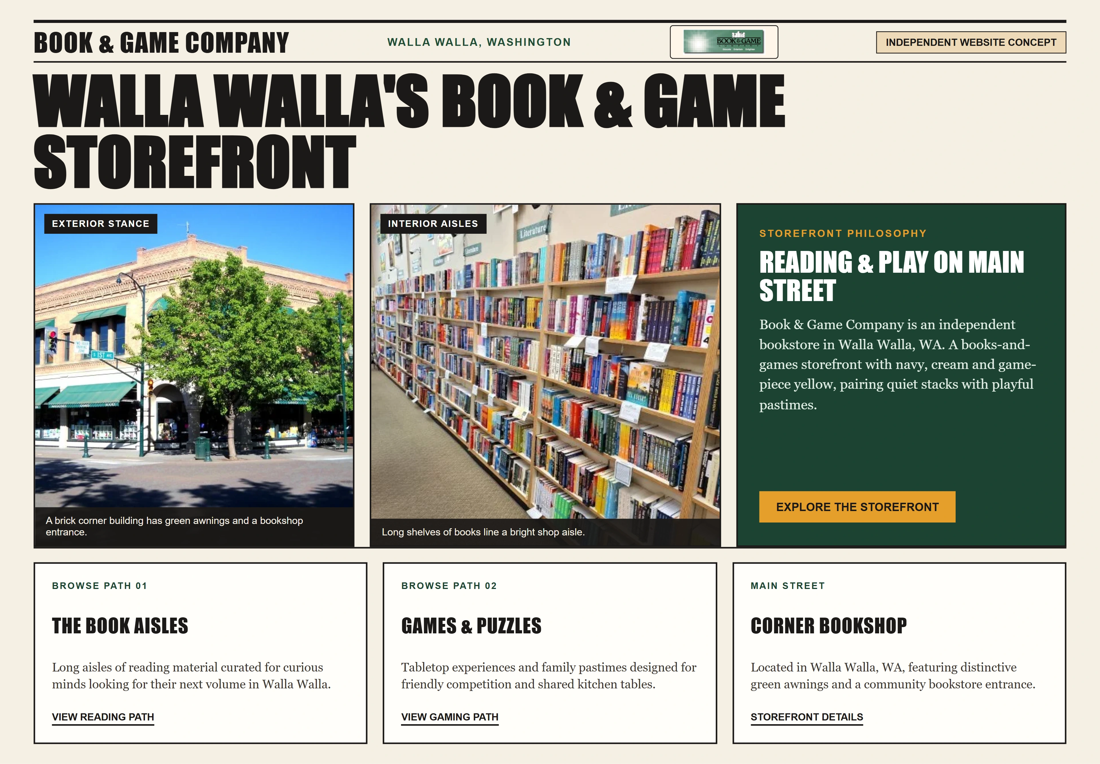 Book & Game Company, individual website design concept C