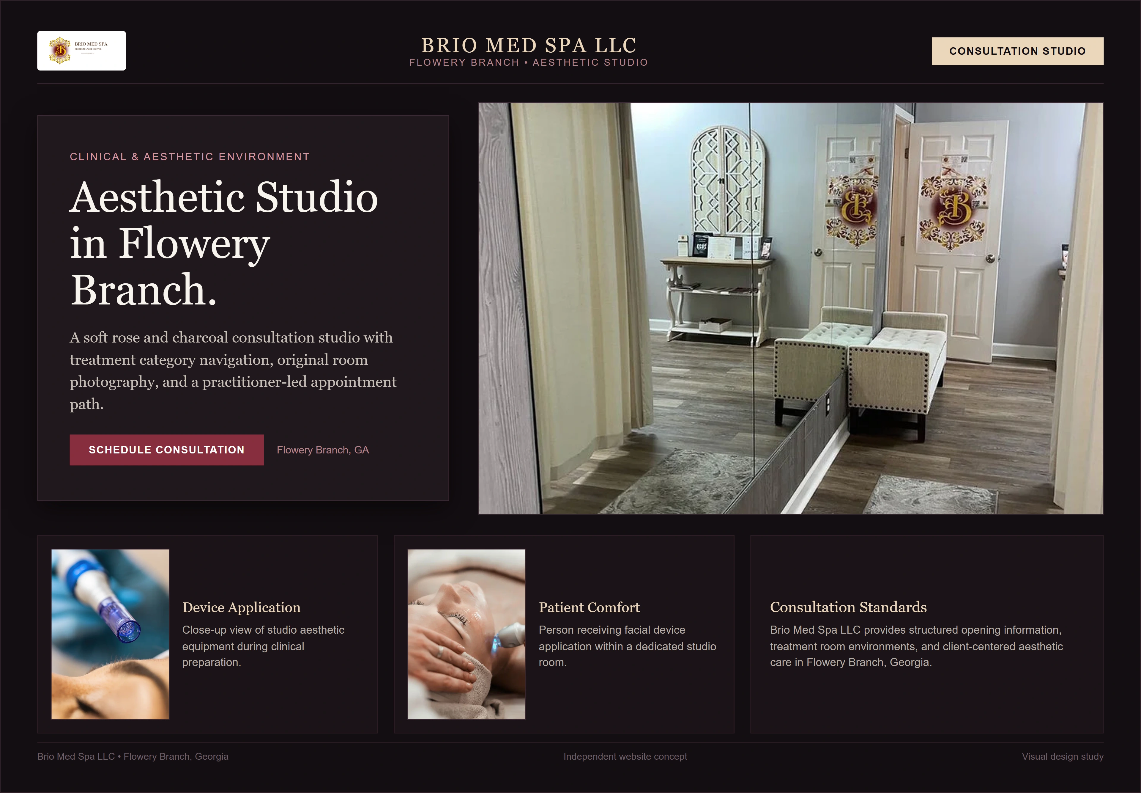 Brio Med Spa LLC, individual website design concept D