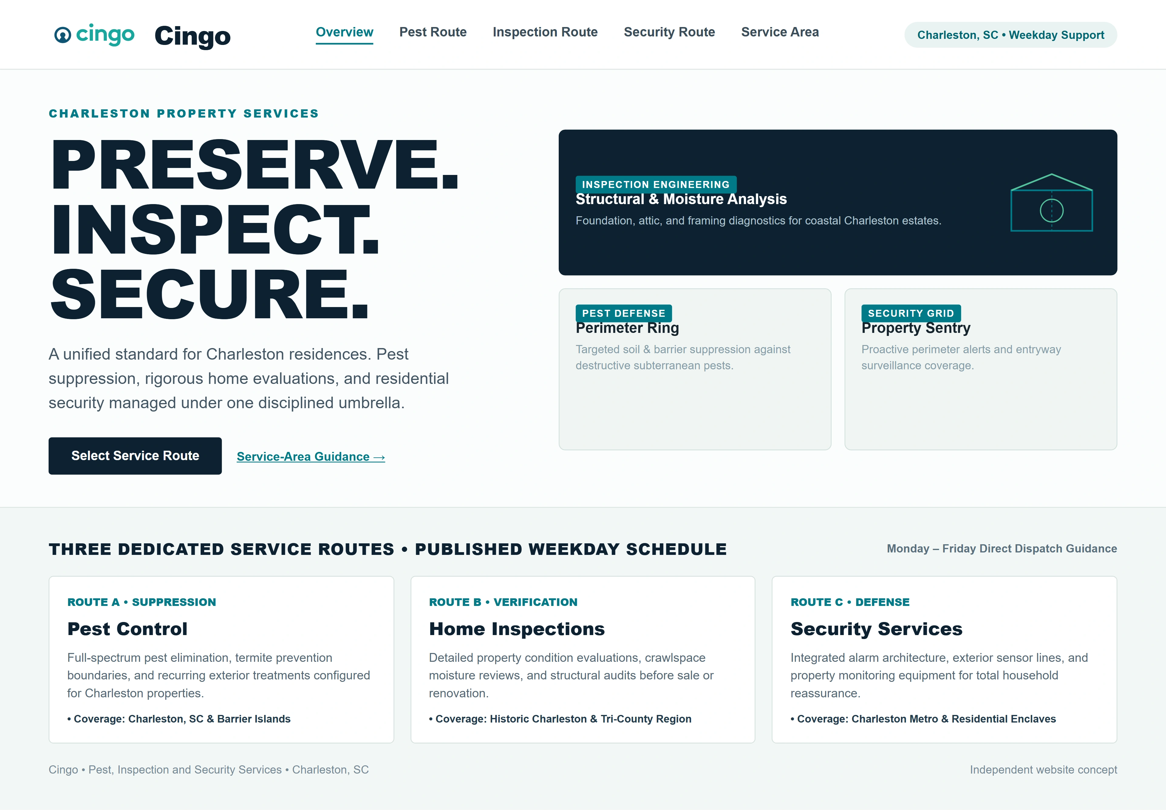 Cingo, individual website design concept B