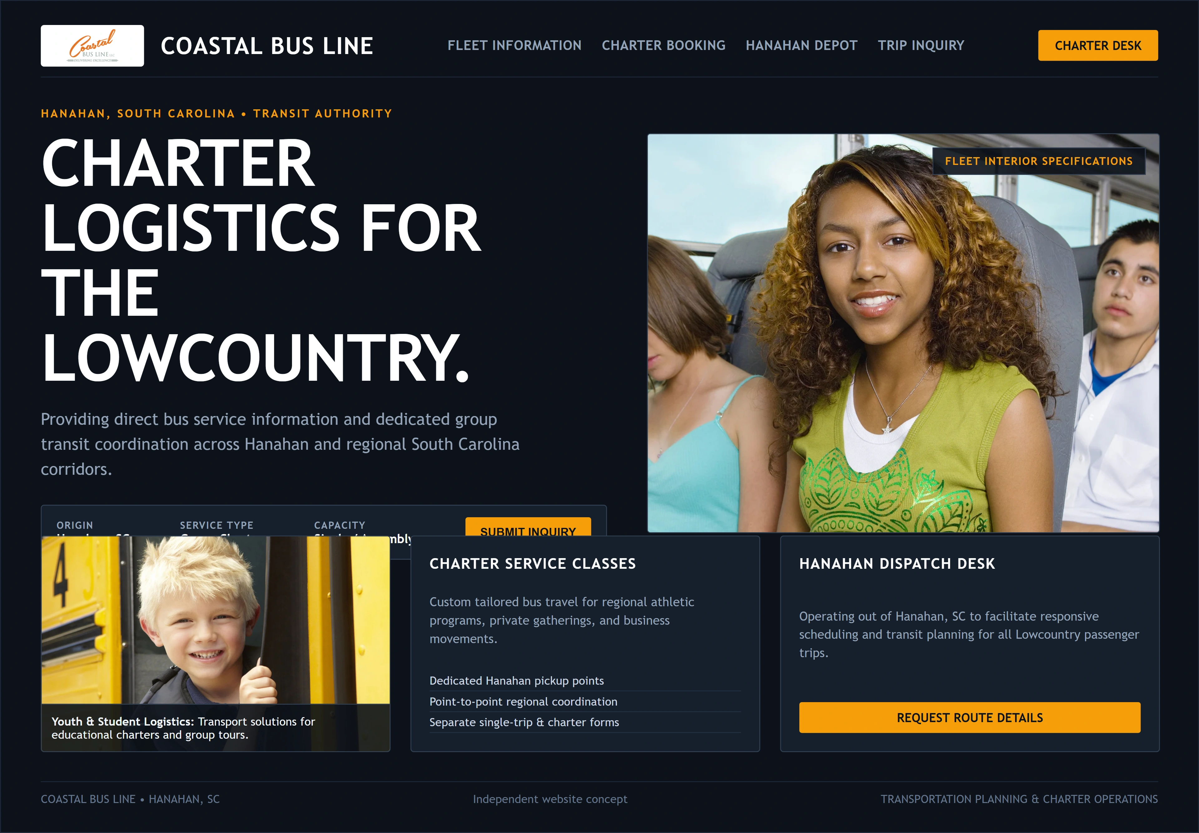 Coastal Bus Line, individual website design concept B