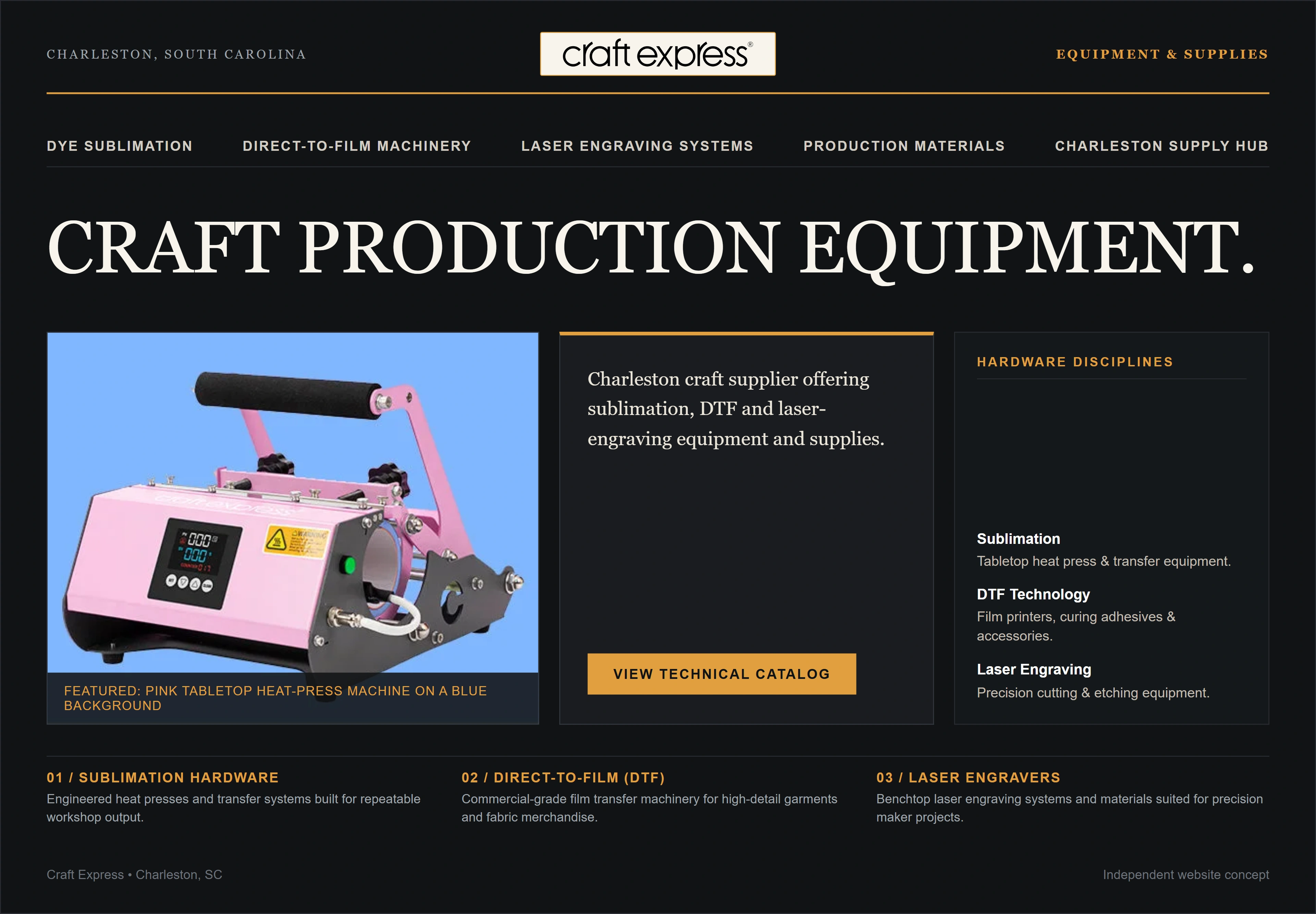 Craft Express, individual website design concept B