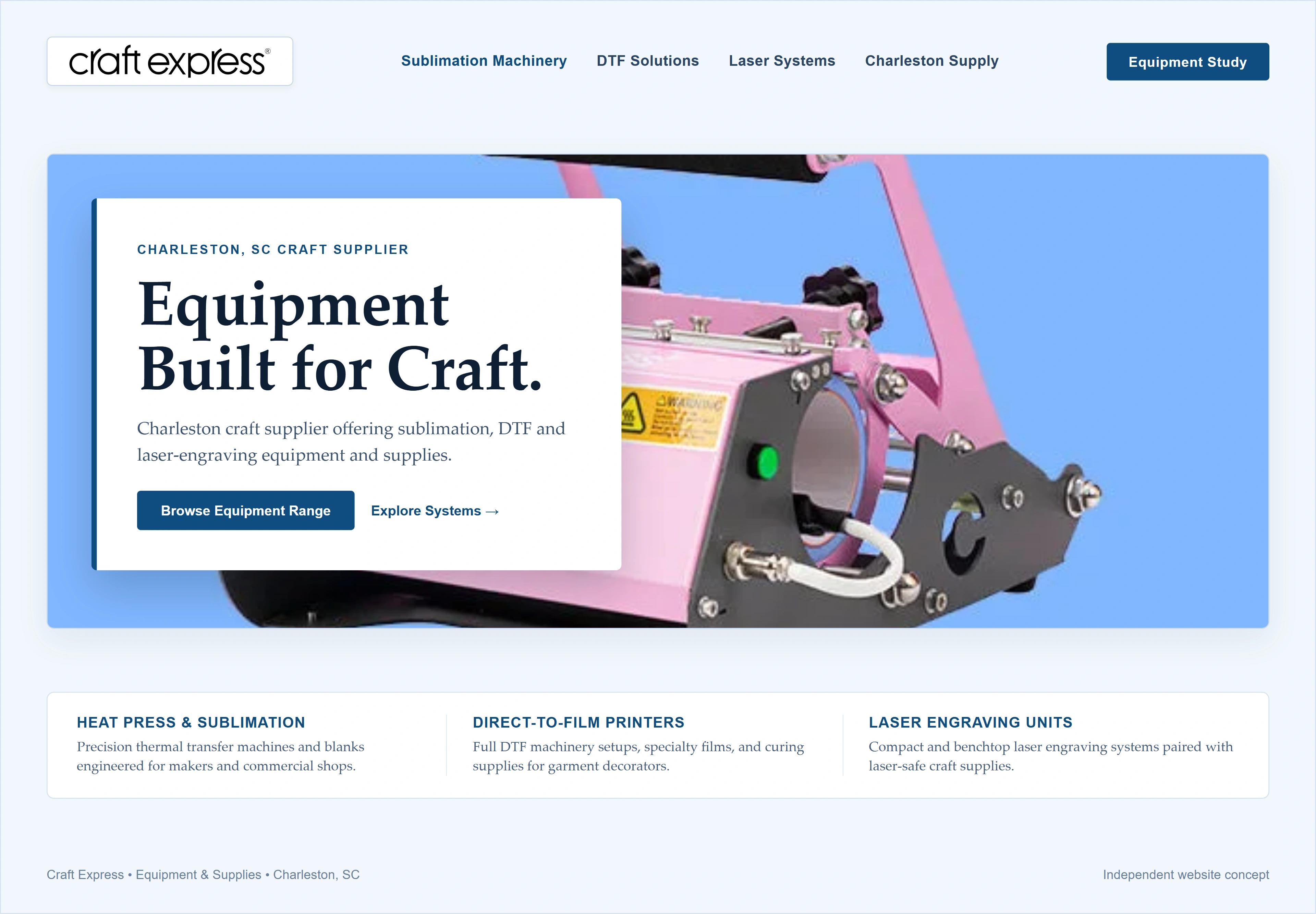 Craft Express, individual website design concept C
