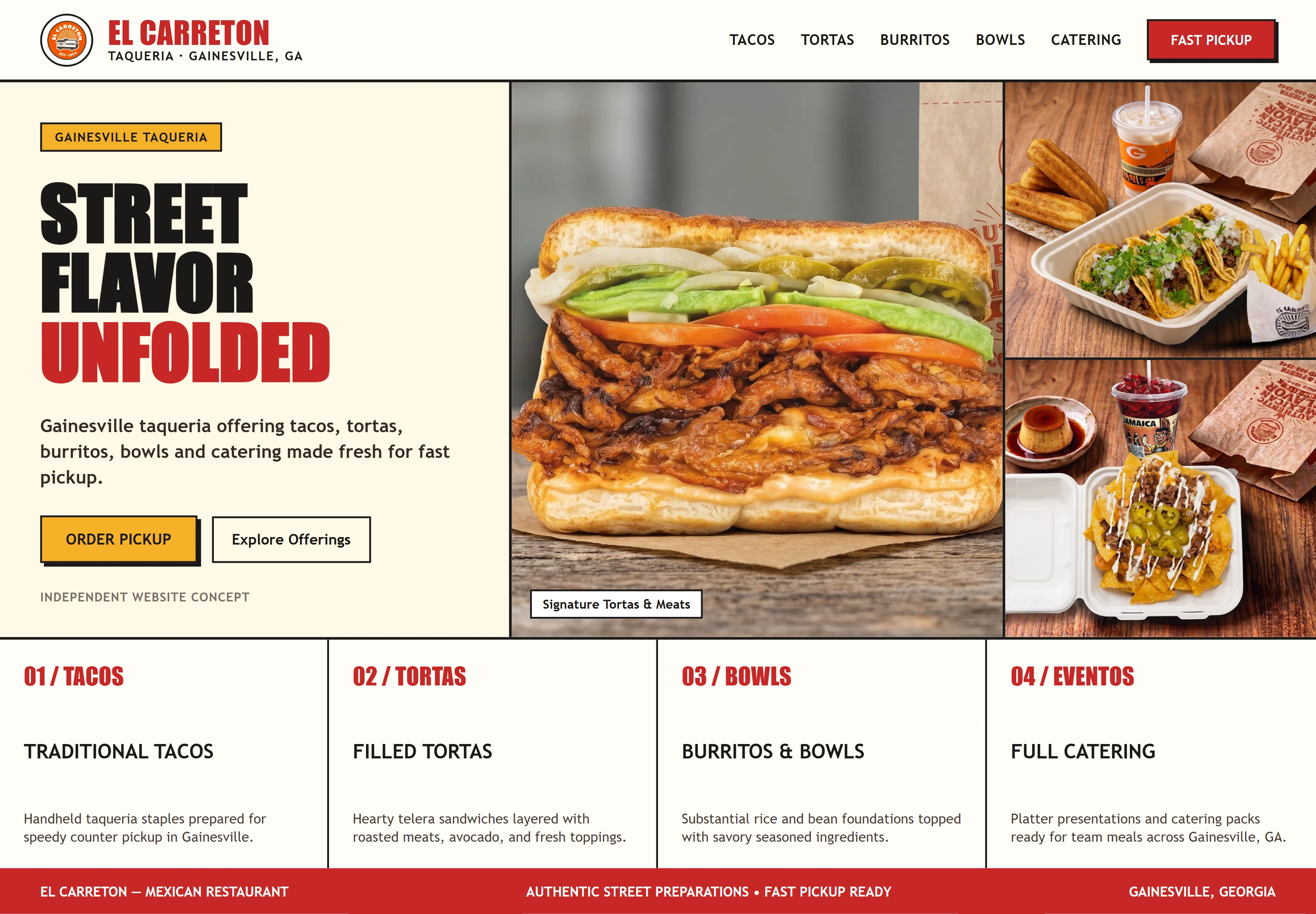 El Carreton, individual website design concept A