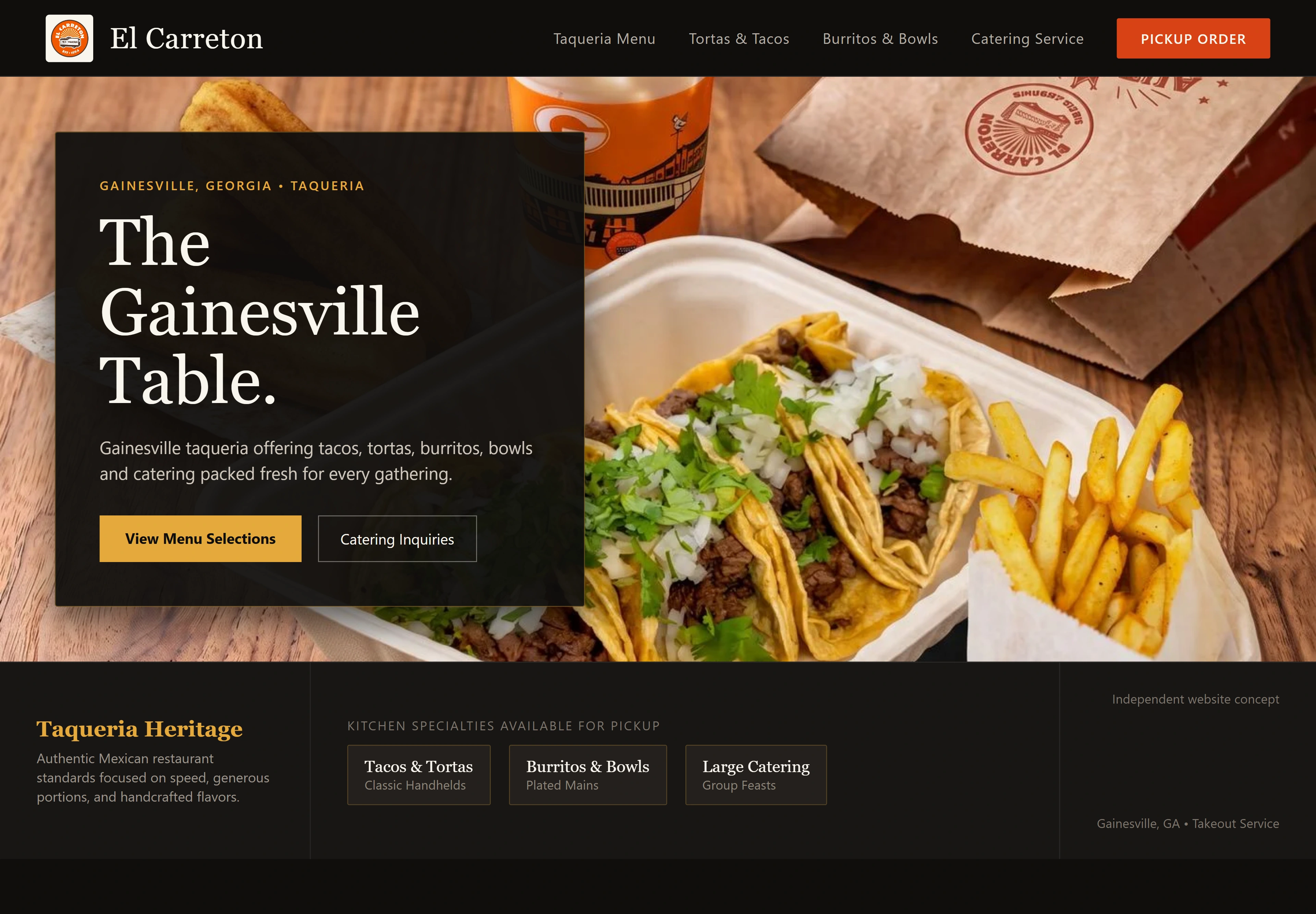 El Carreton, individual website design concept B