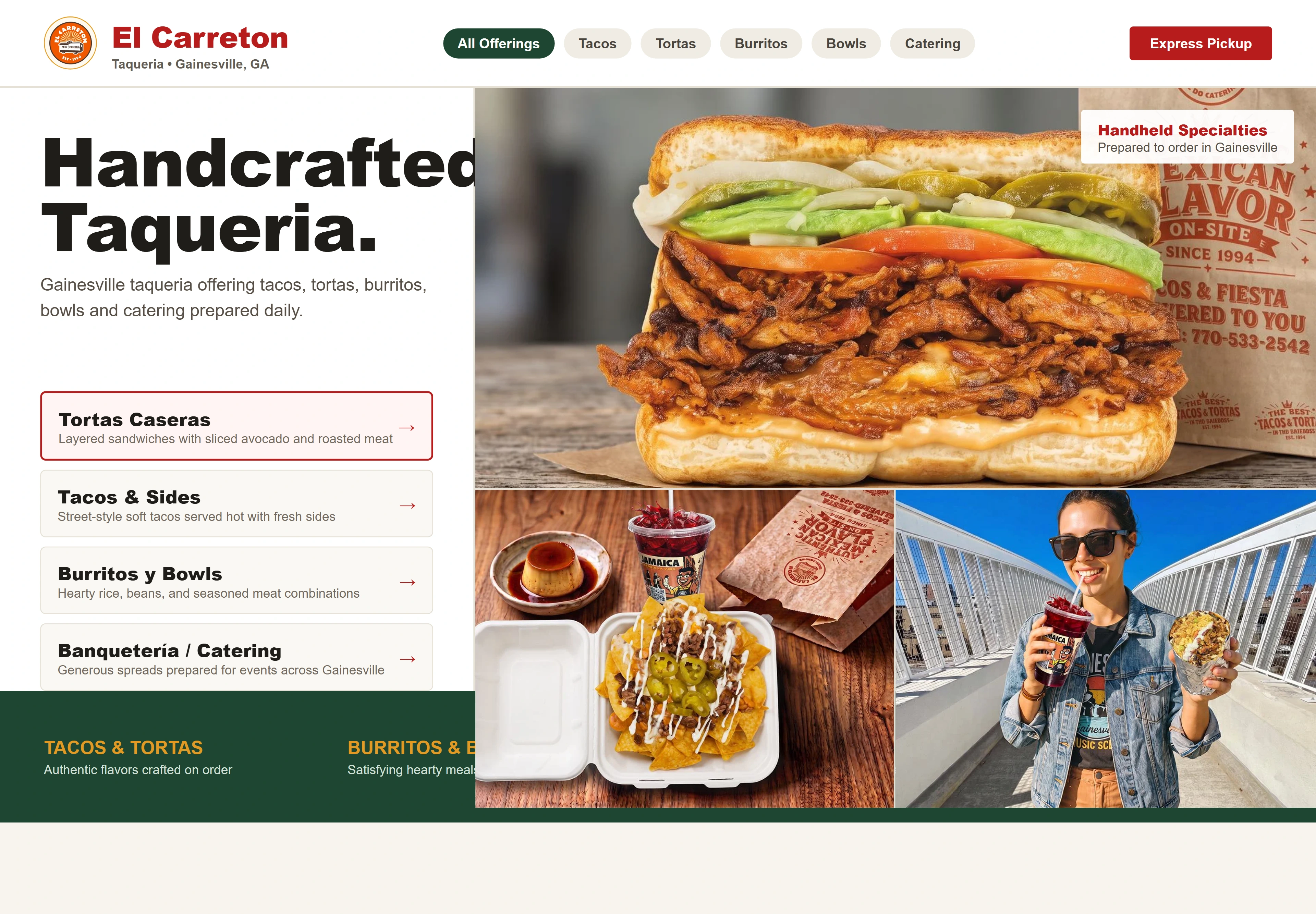 El Carreton, individual website design concept C