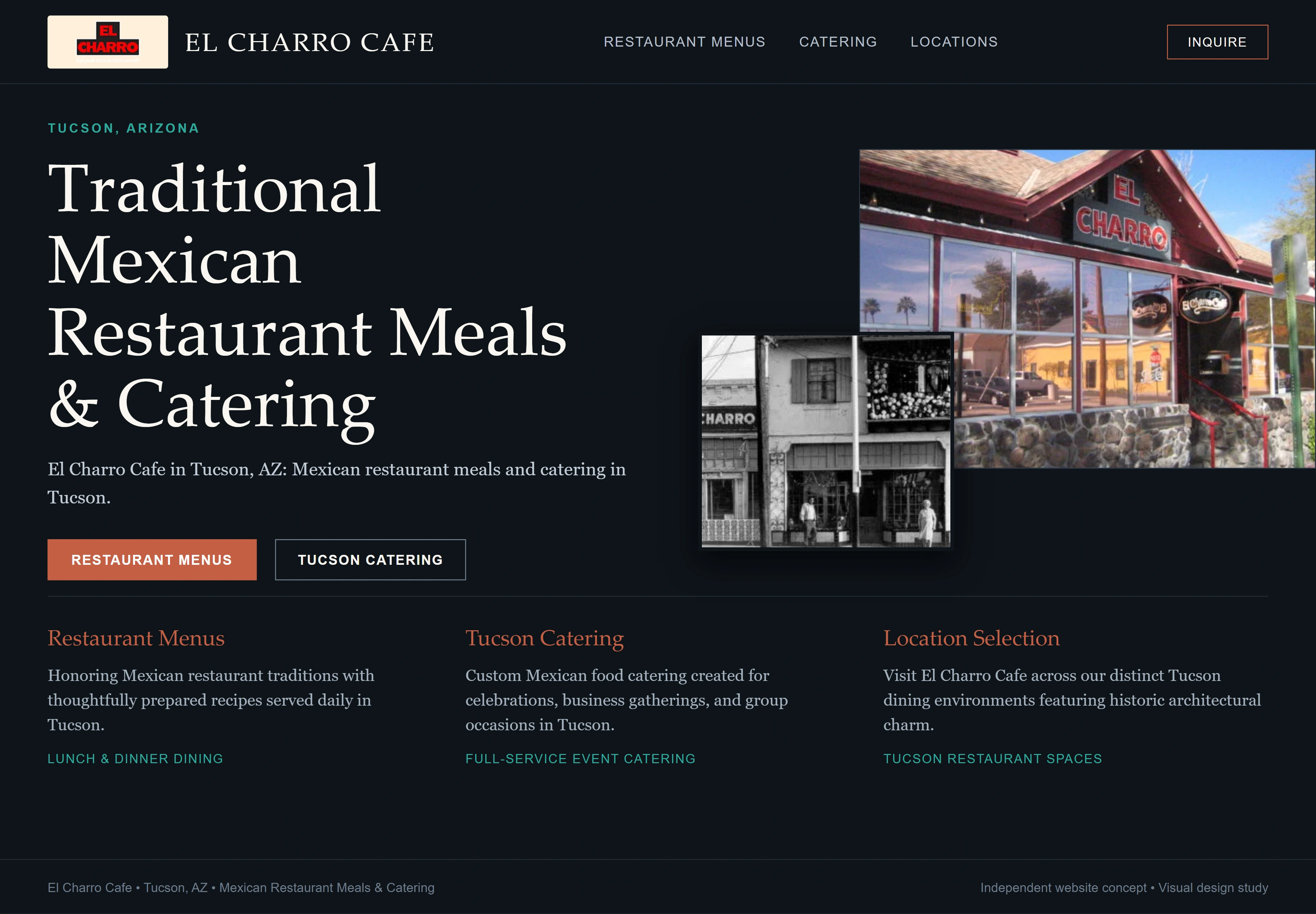 El Charro Cafe, individual website design concept D