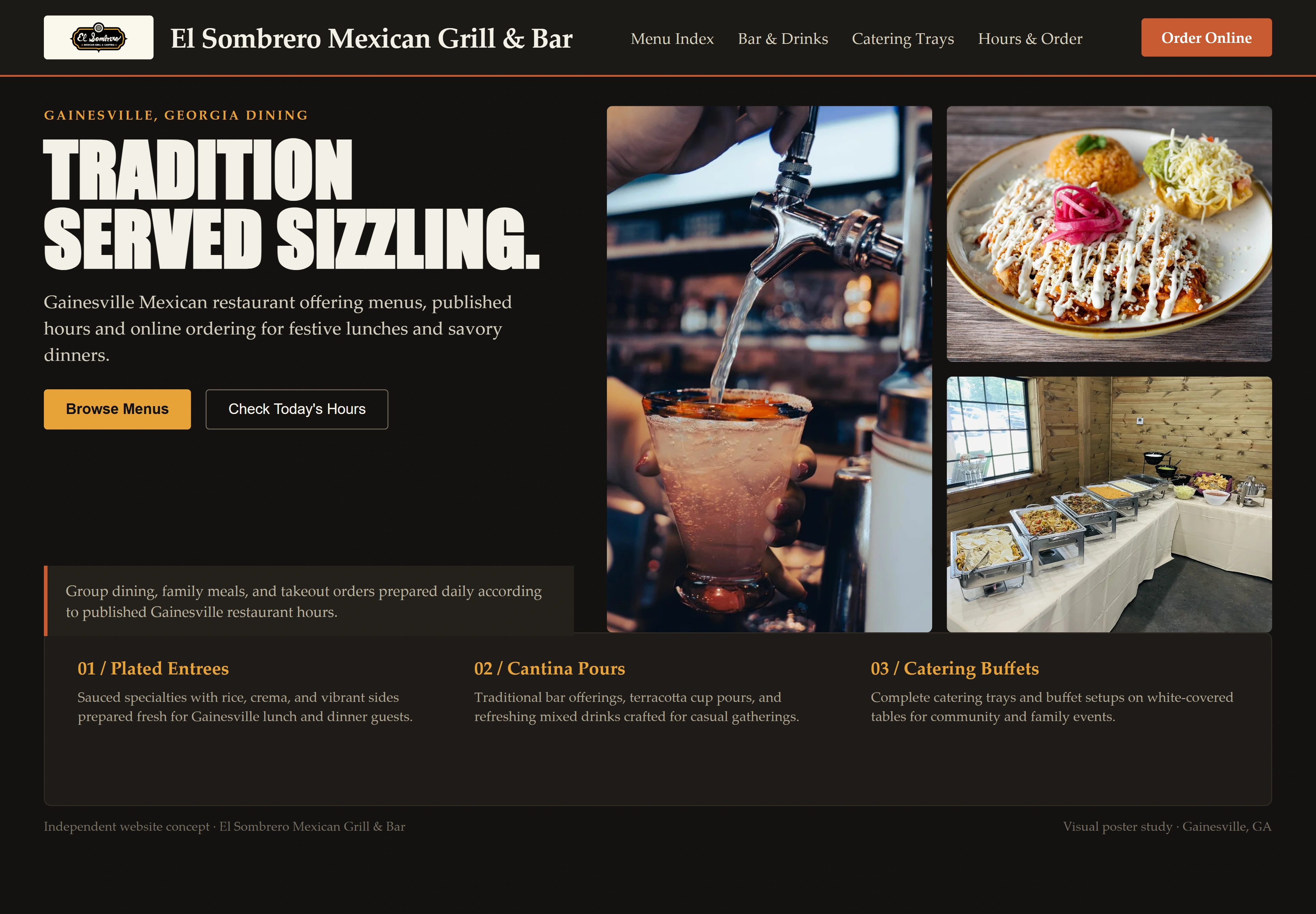 El Sombrero Mexican Grill & Bar, individual website design concept B