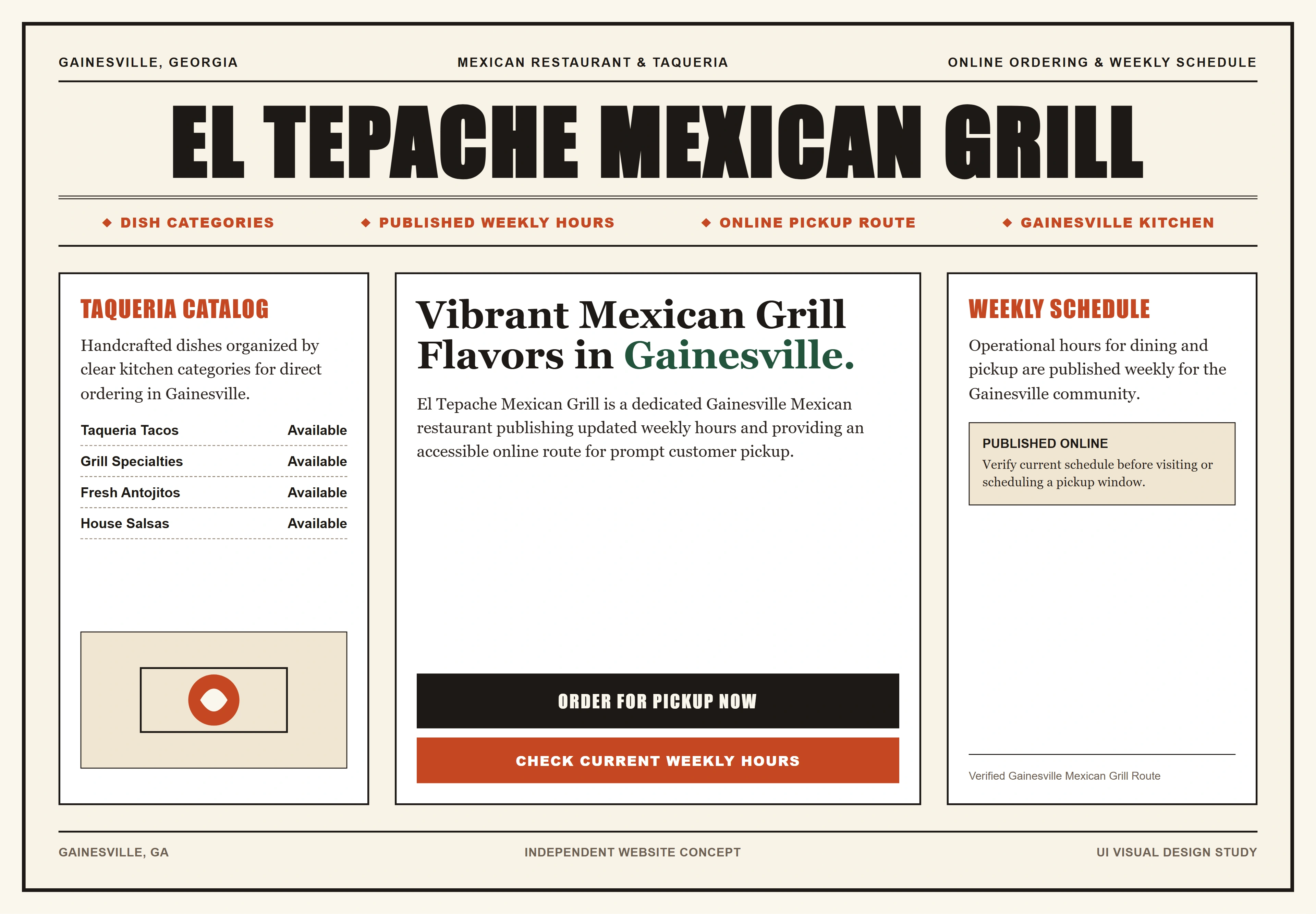 El Tepache Mexican Grill, individual website design concept B