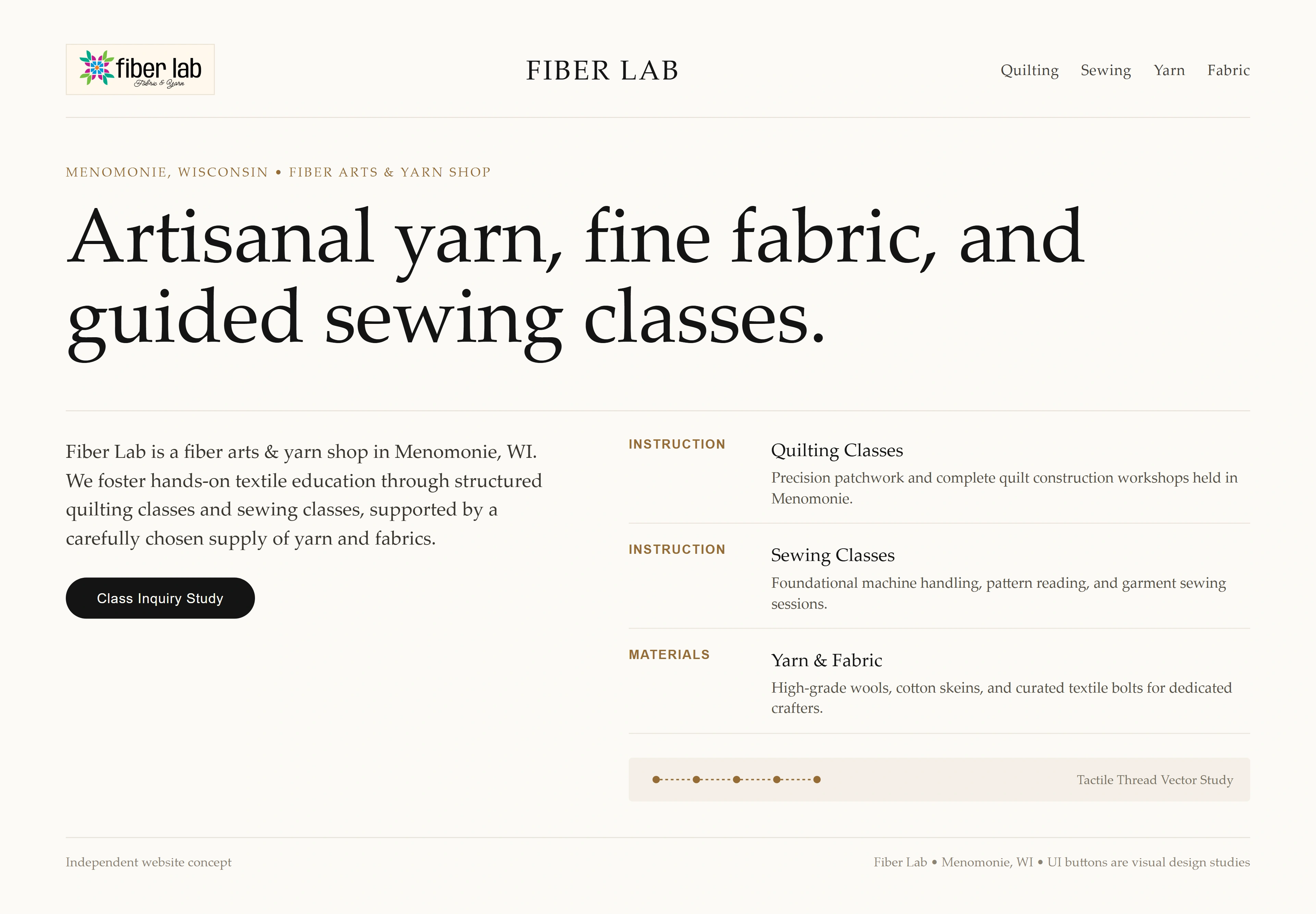 Fiber Lab, individual website design concept D