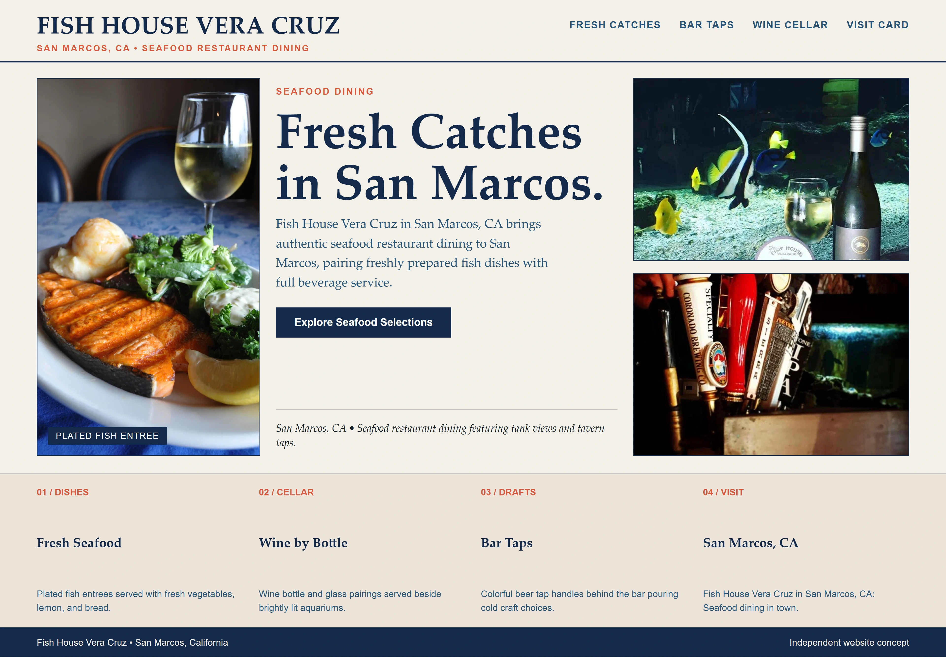 Fish House Vera Cruz, individual website design concept C