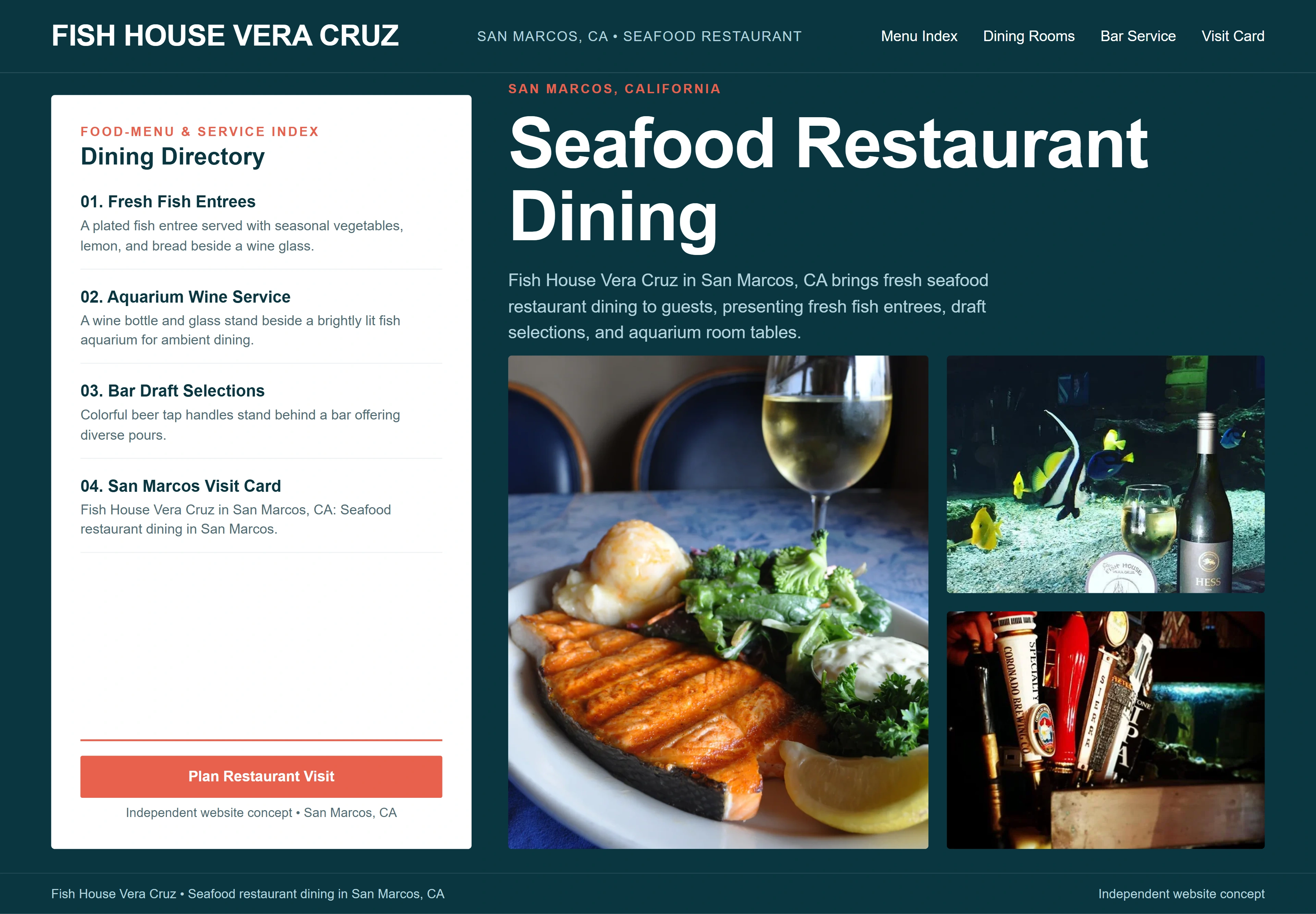 Fish House Vera Cruz, individual website design concept D