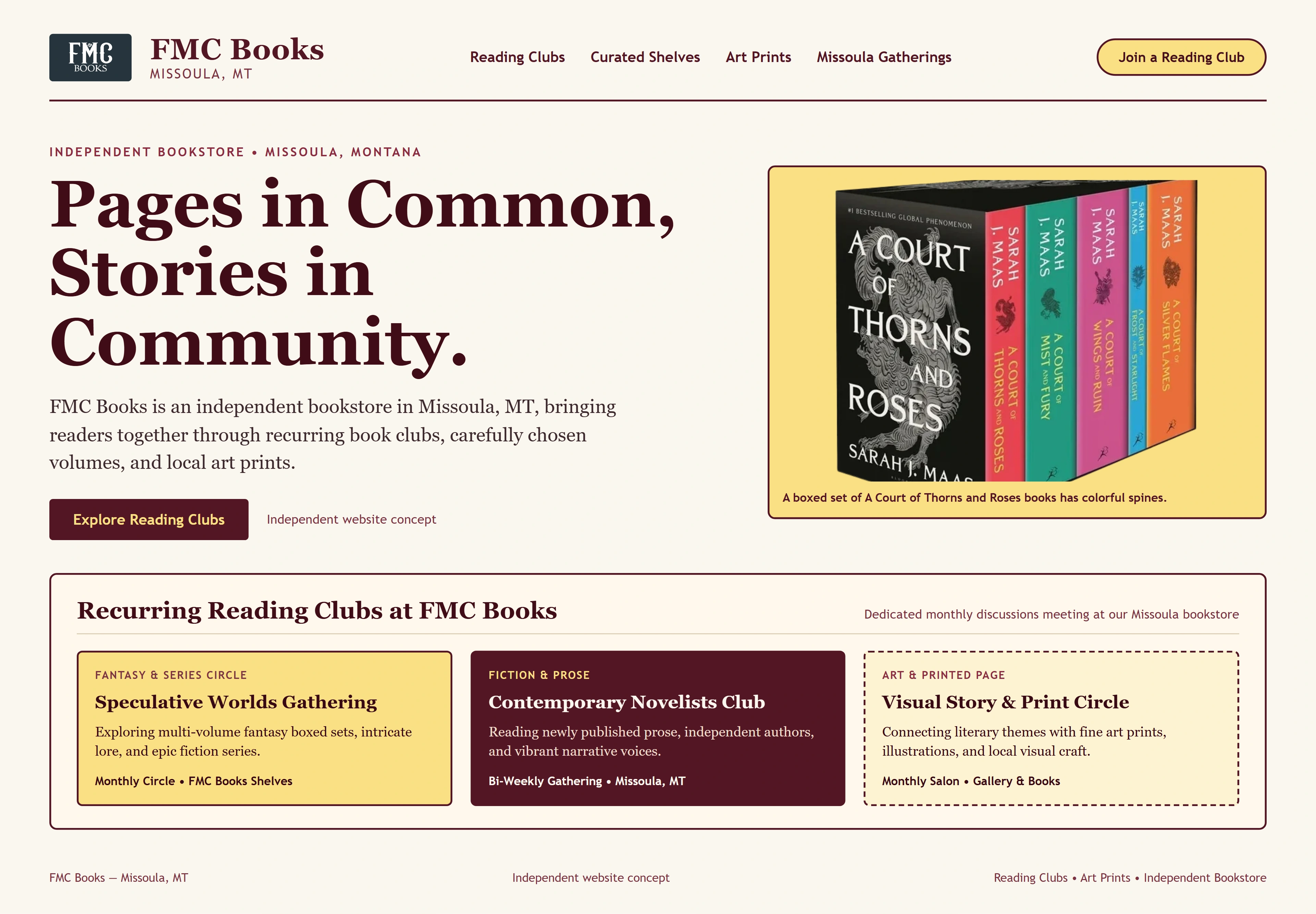 FMC Books, individual website design concept A