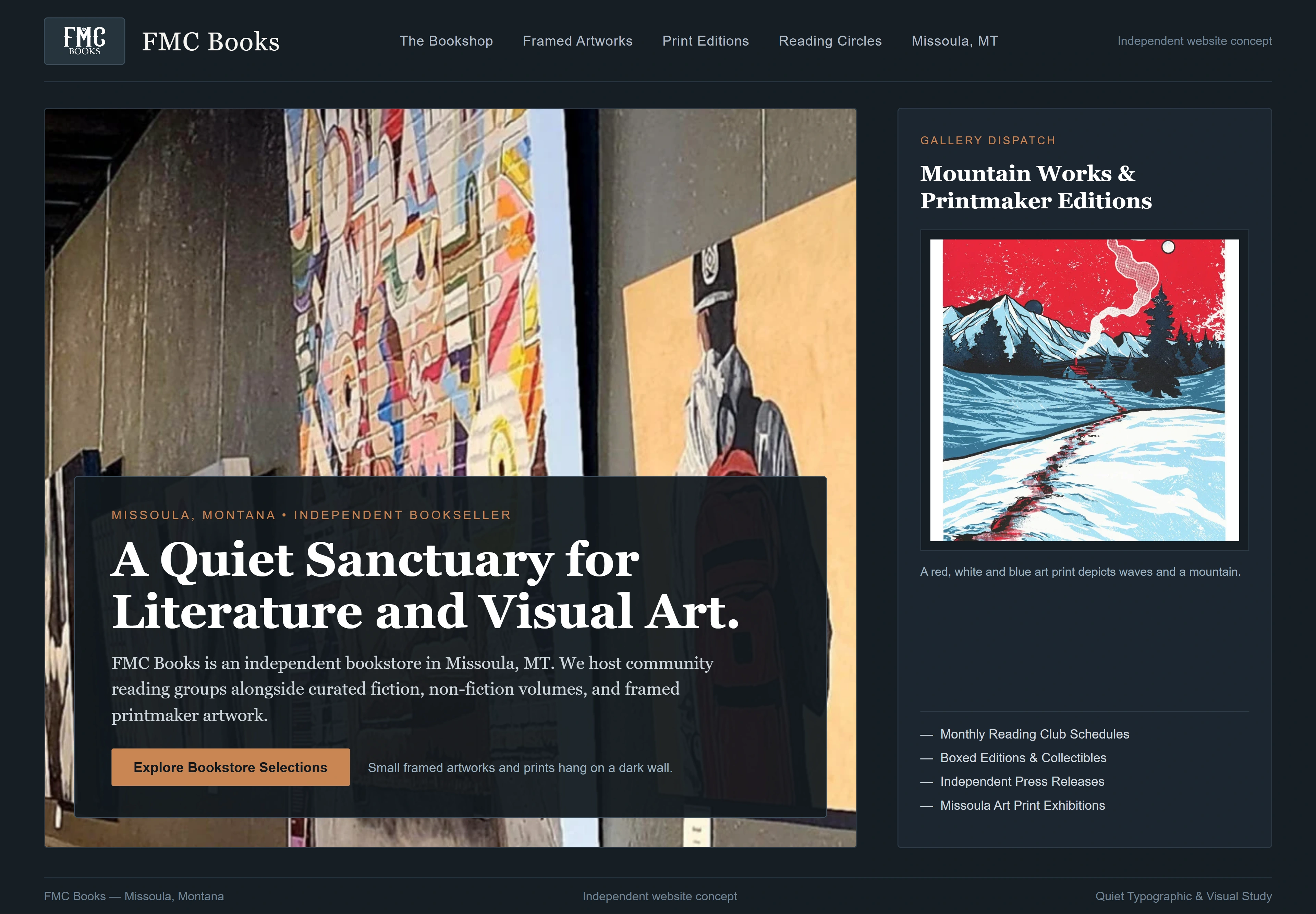 FMC Books, individual website design concept B