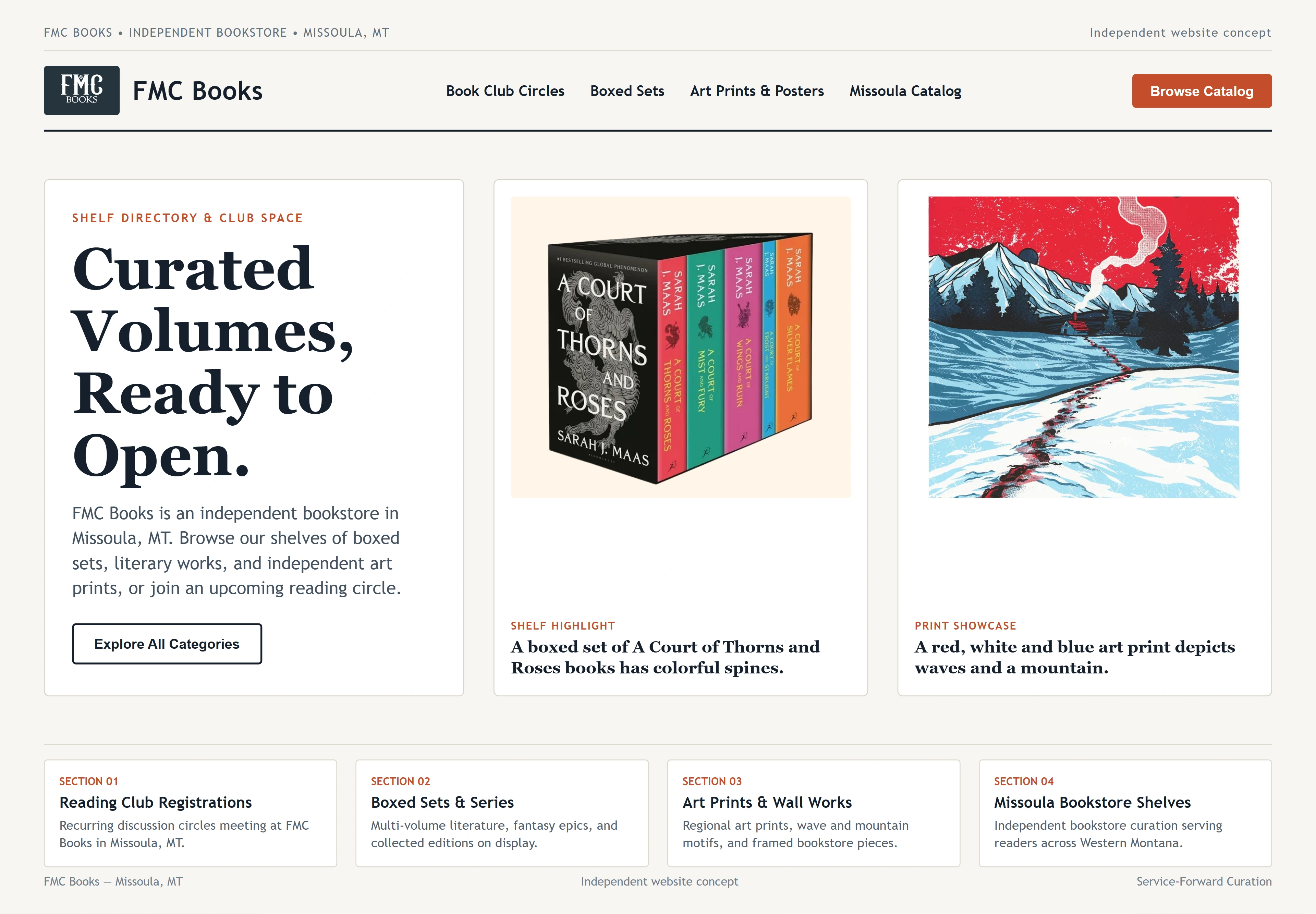 FMC Books, individual website design concept C