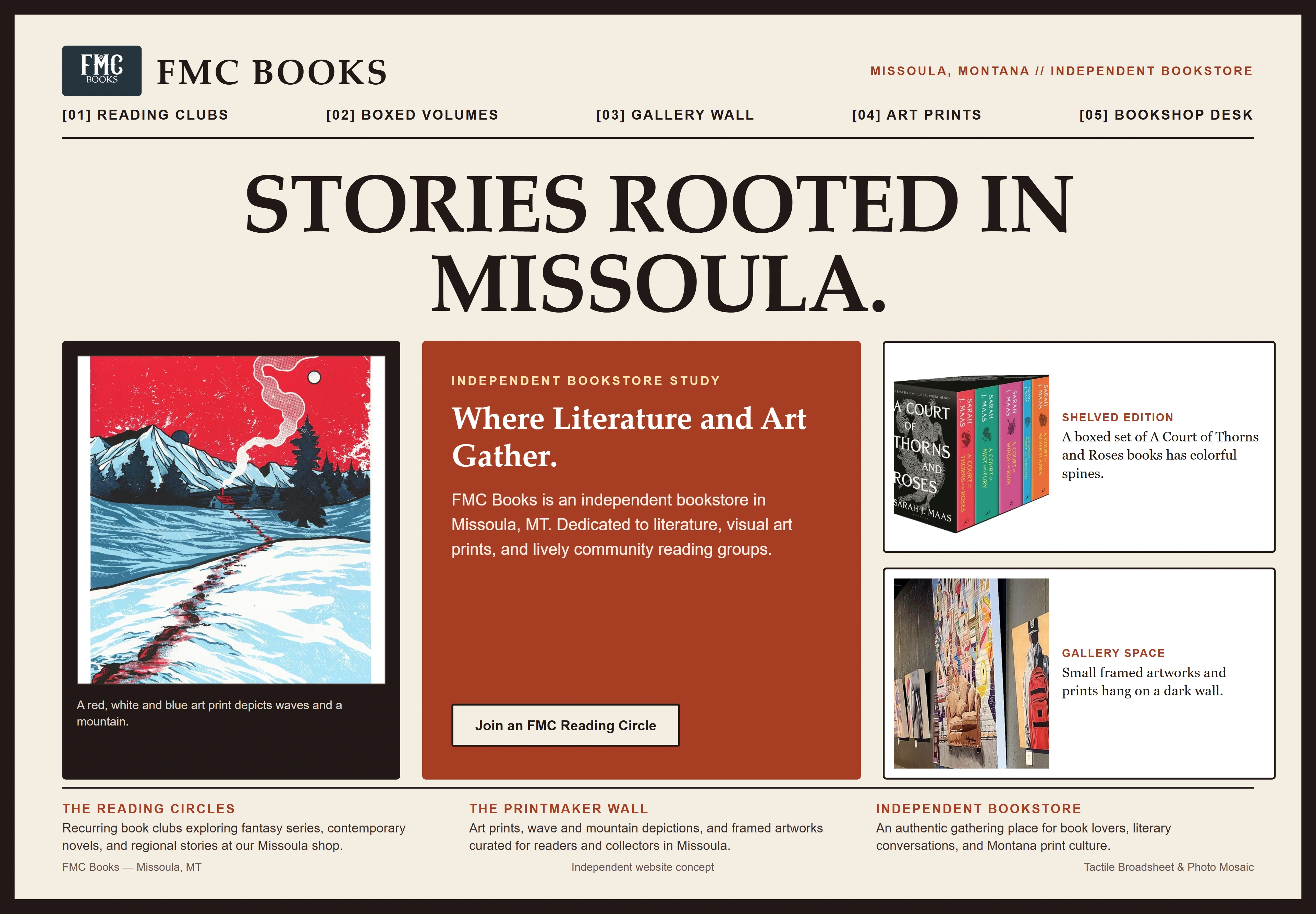 FMC Books, individual website design concept D