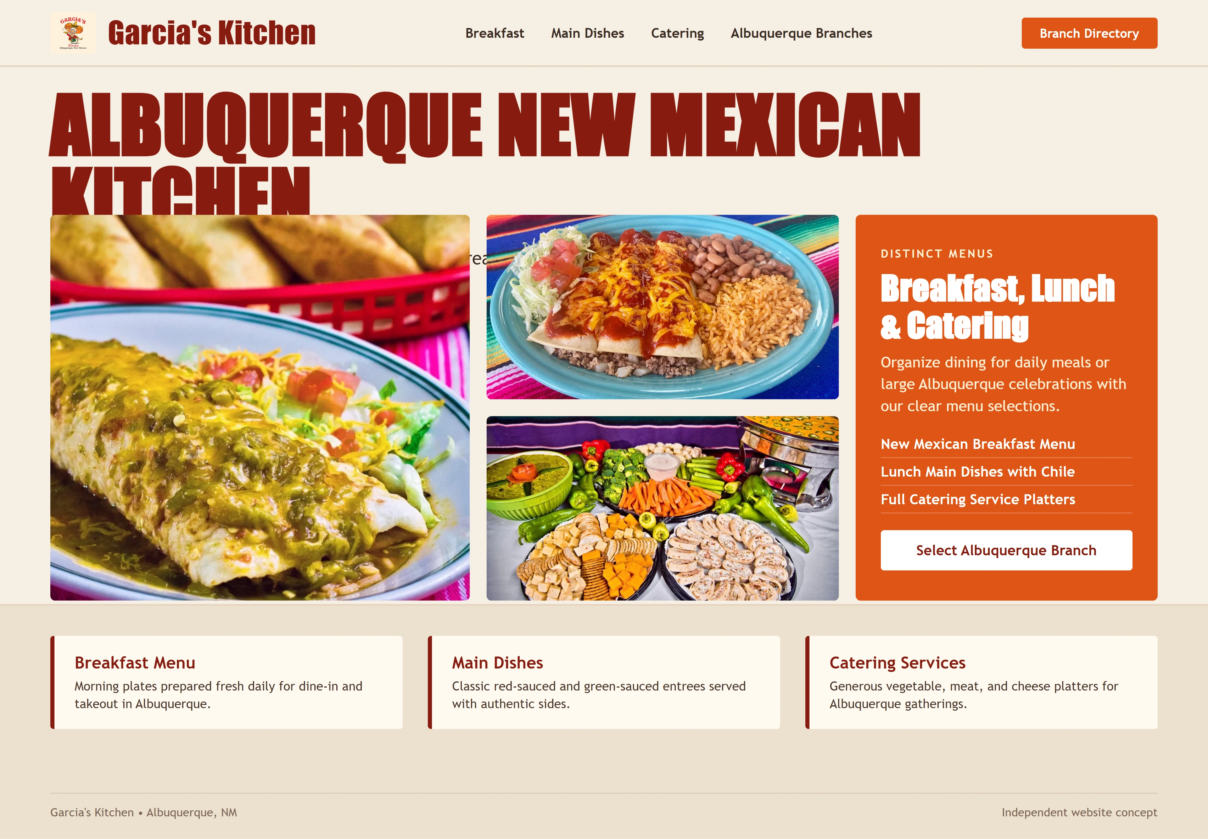 Garcia's Kitchen, individual website design concept B