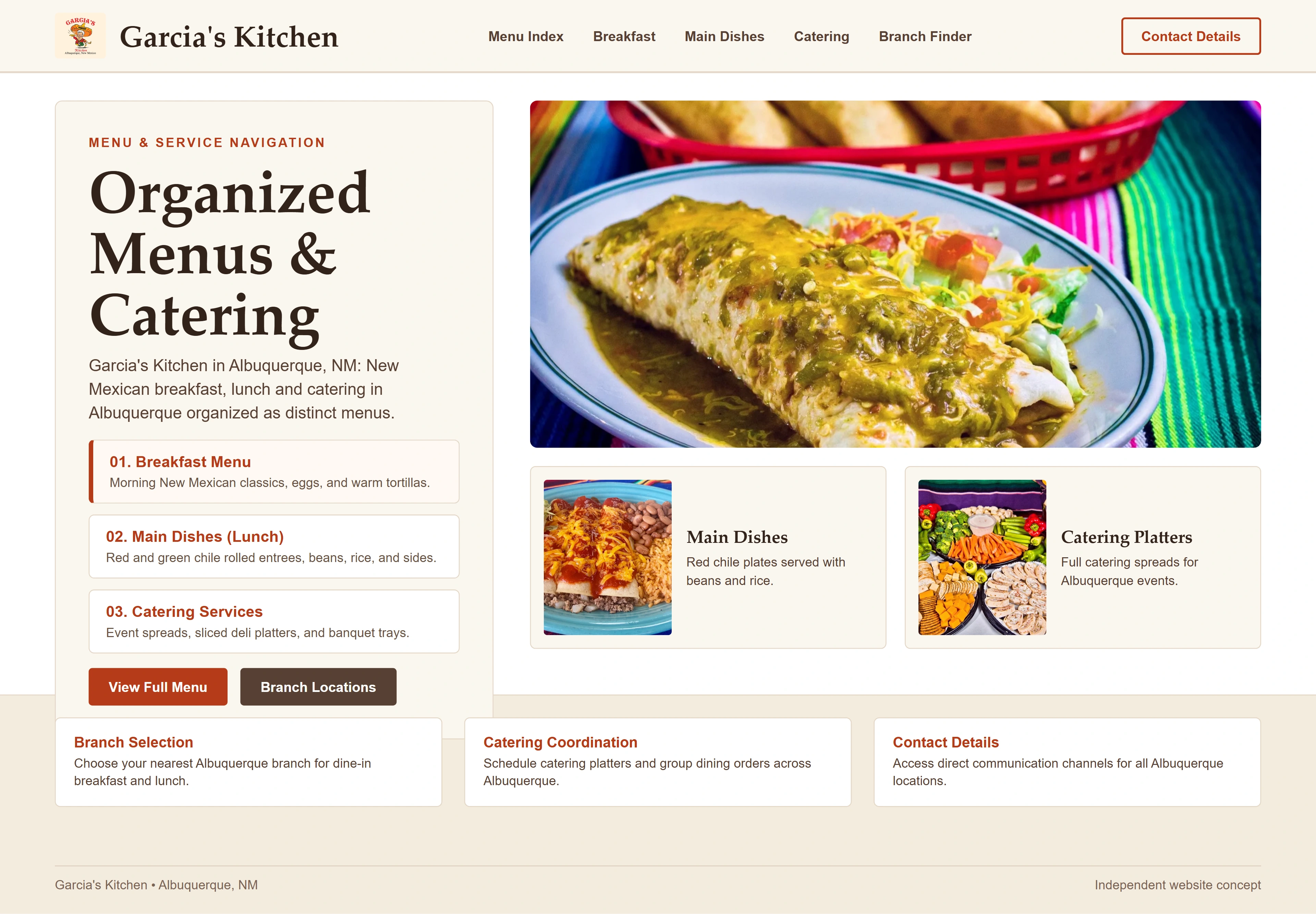 Garcia's Kitchen, individual website design concept C