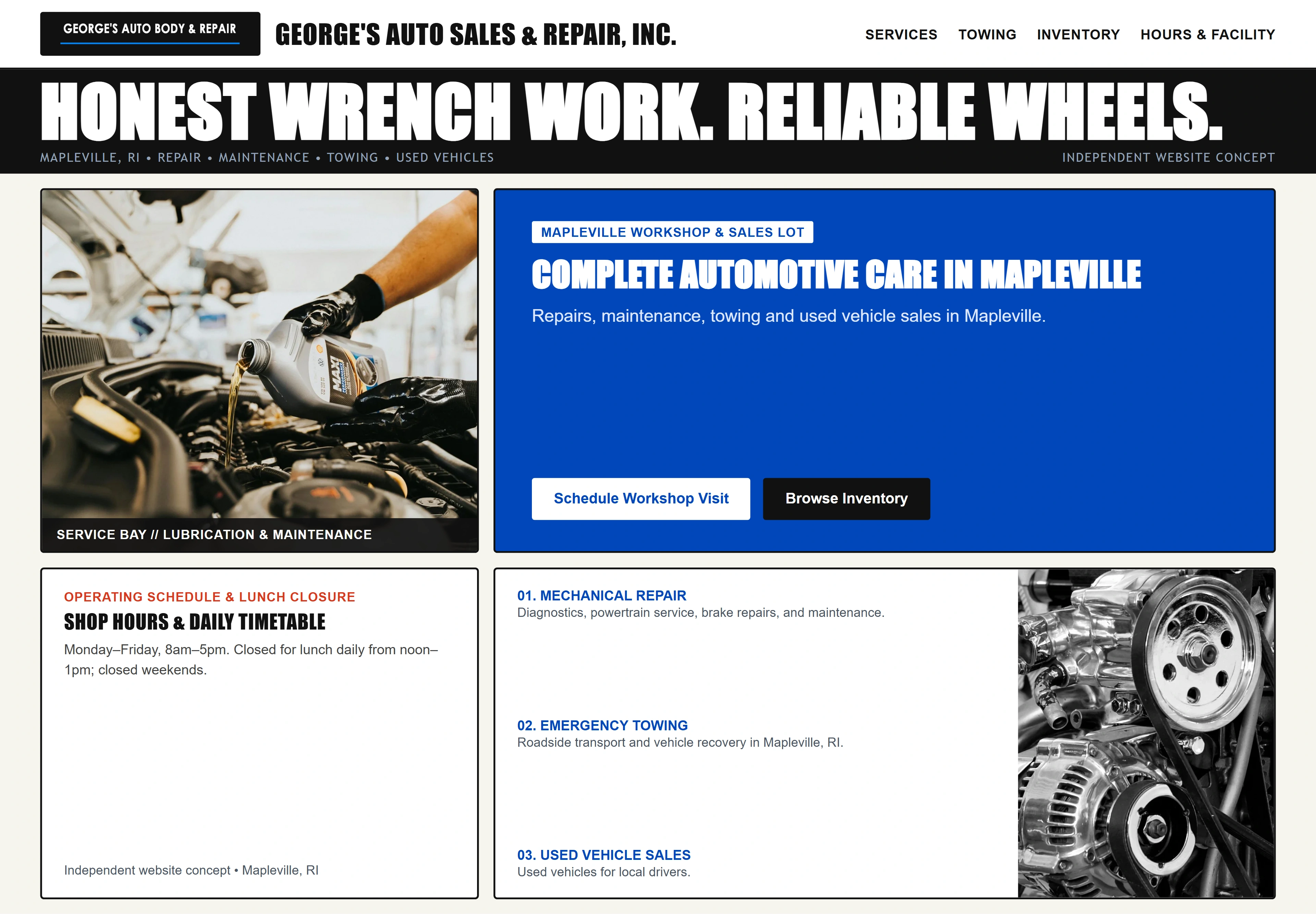 George's Auto Sales & Repair, Inc., individual website design concept C