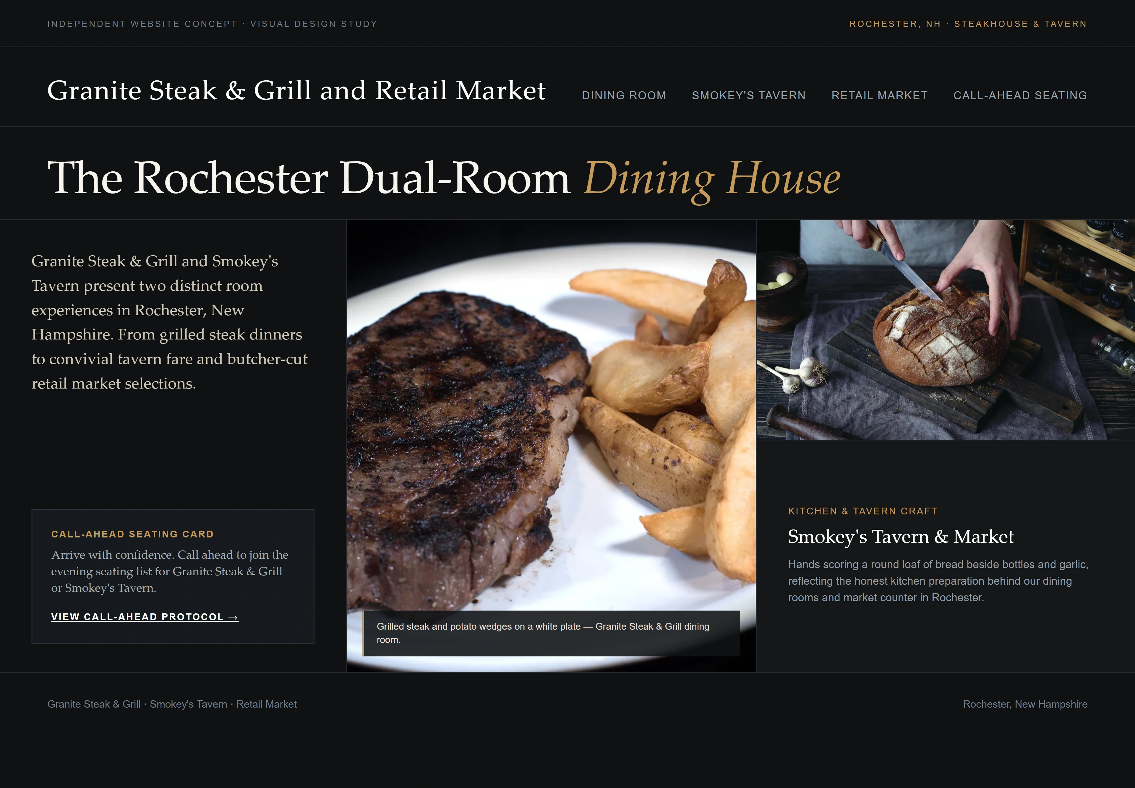 Granite Steak & Grill and Retail Market, individual website design concept D