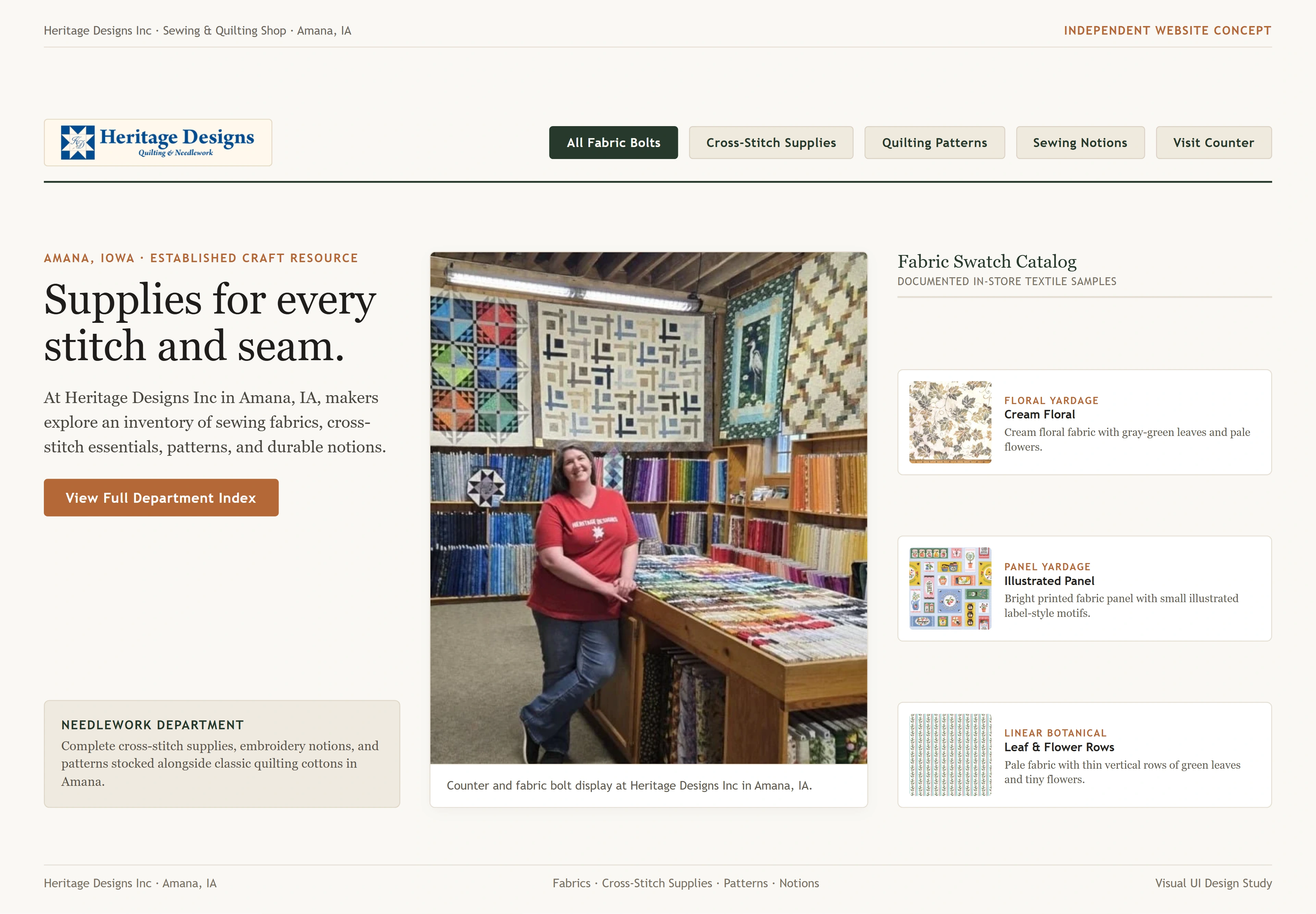 Heritage Designs Inc, individual website design concept D