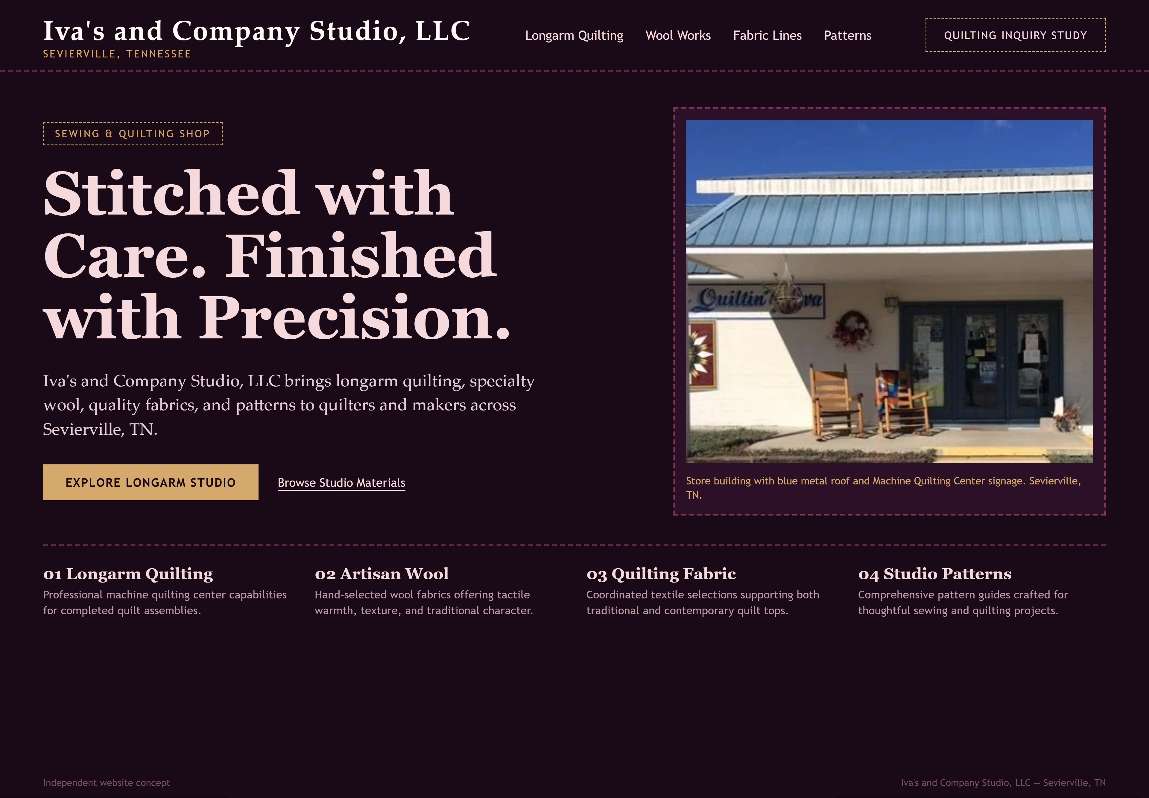 Iva's and Company Studio, LLC, individual website design concept B