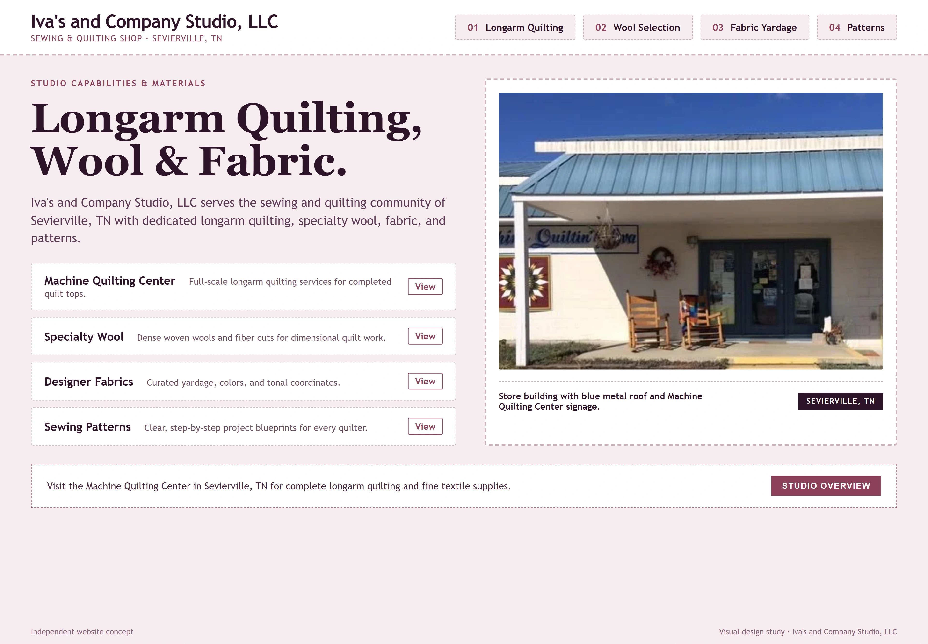 Iva's and Company Studio, LLC, individual website design concept C