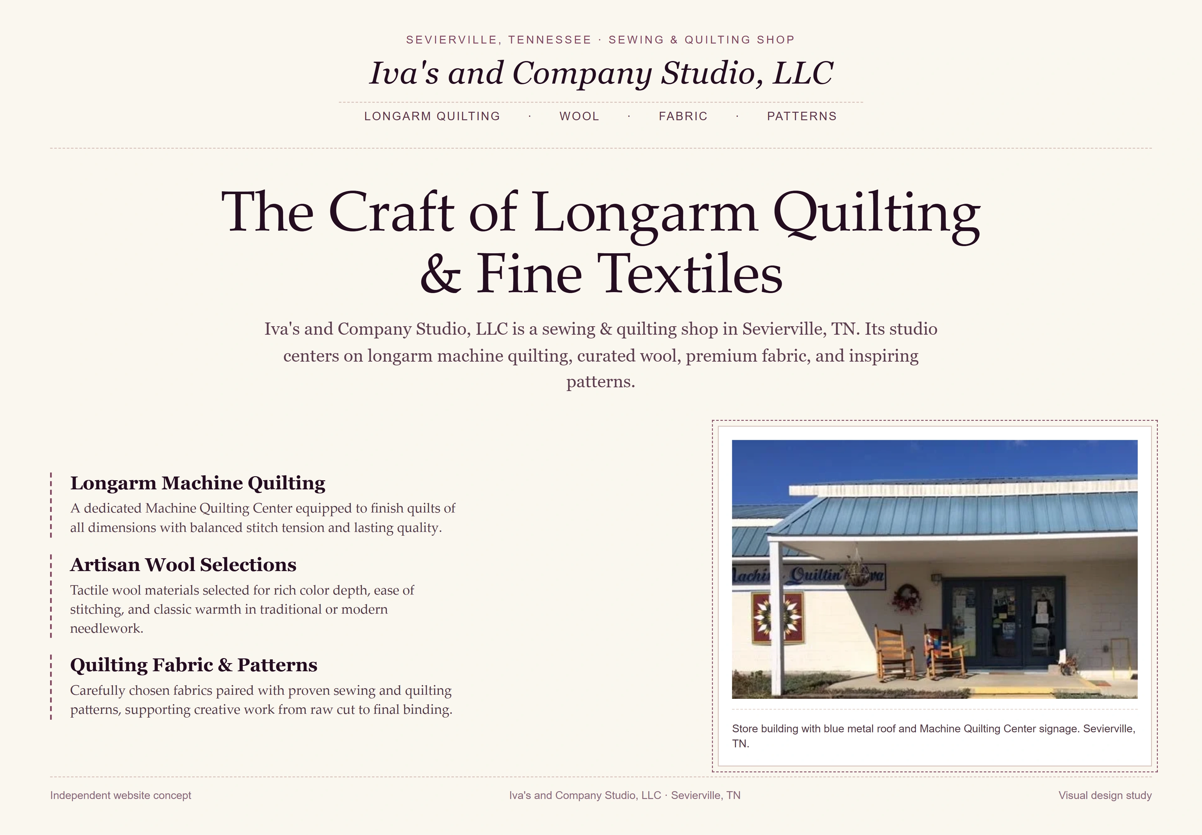 Iva's and Company Studio, LLC, individual website design concept D