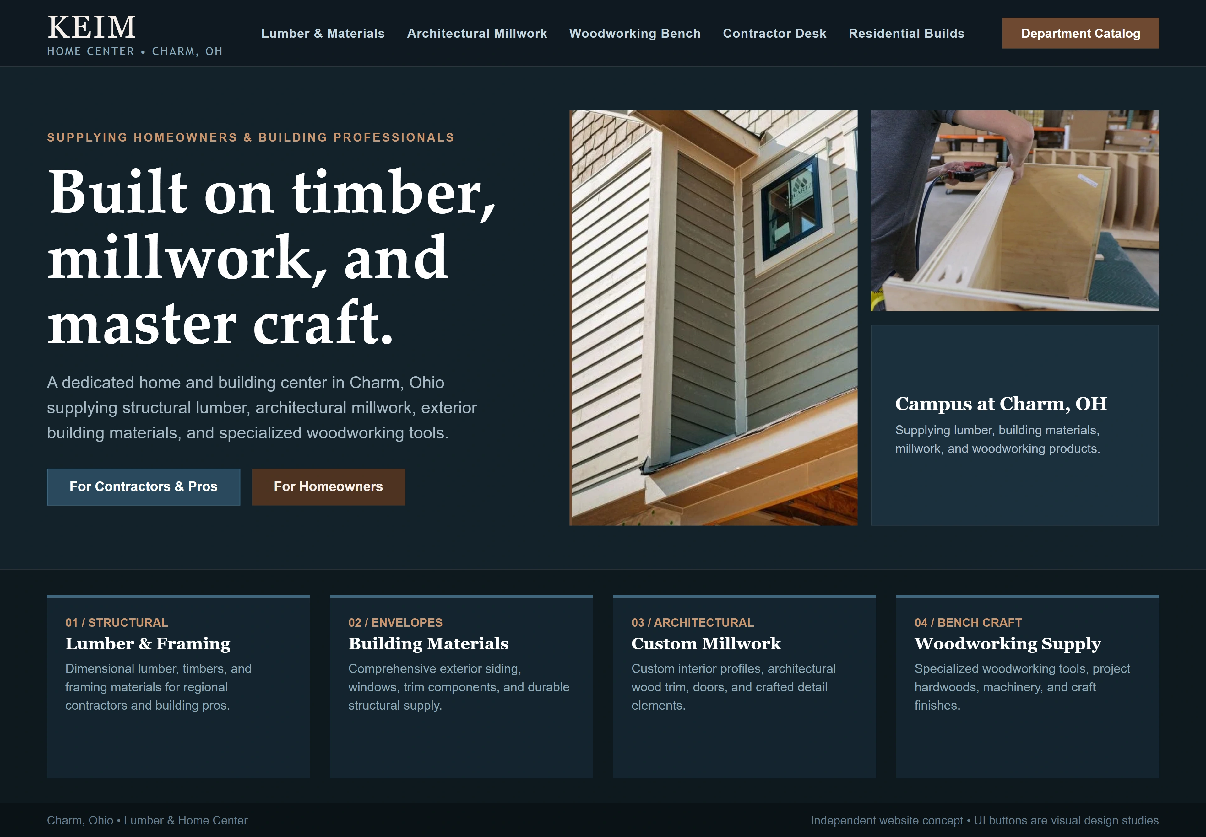Keim Home Center, individual website design concept B