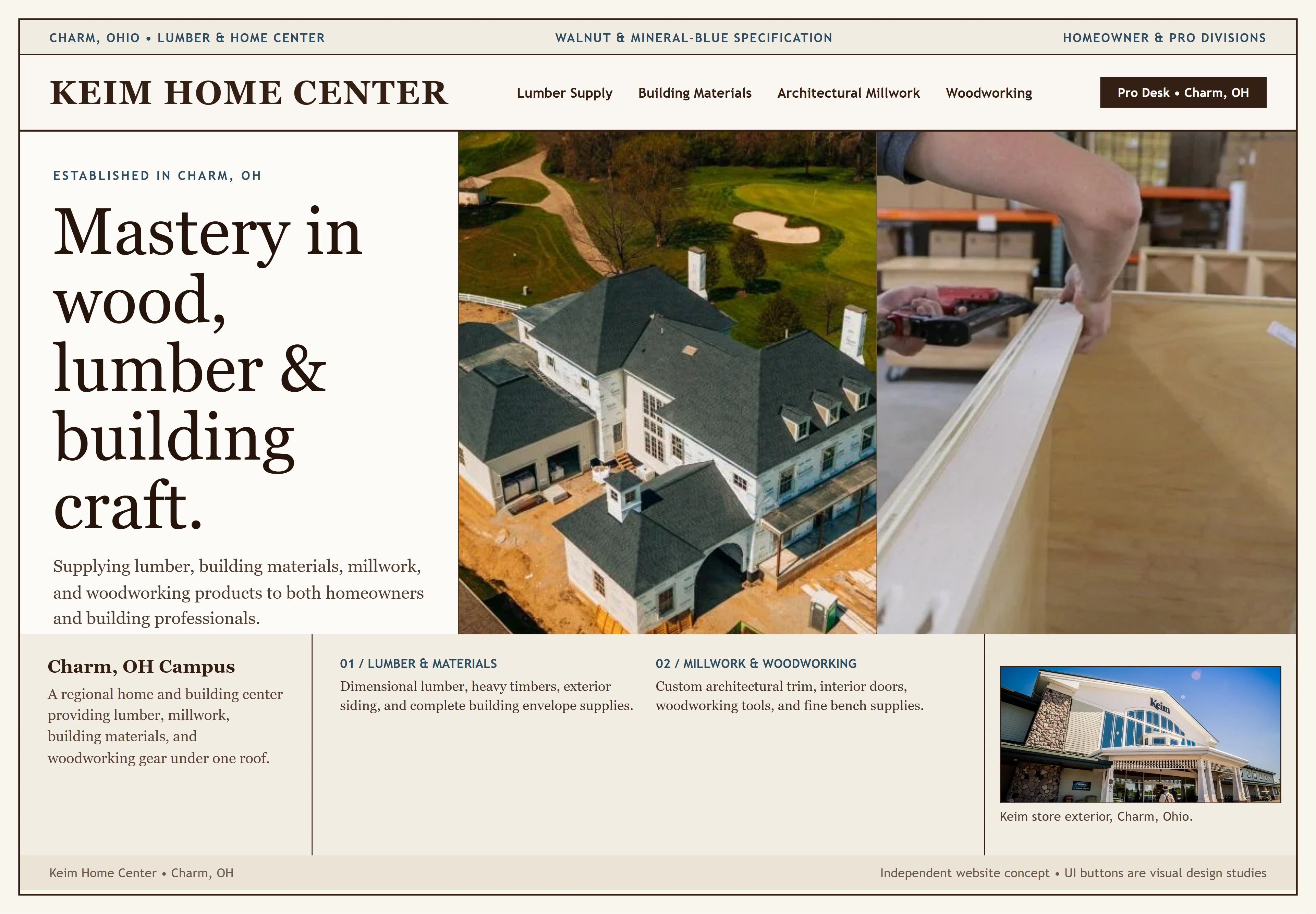 Keim Home Center, individual website design concept C