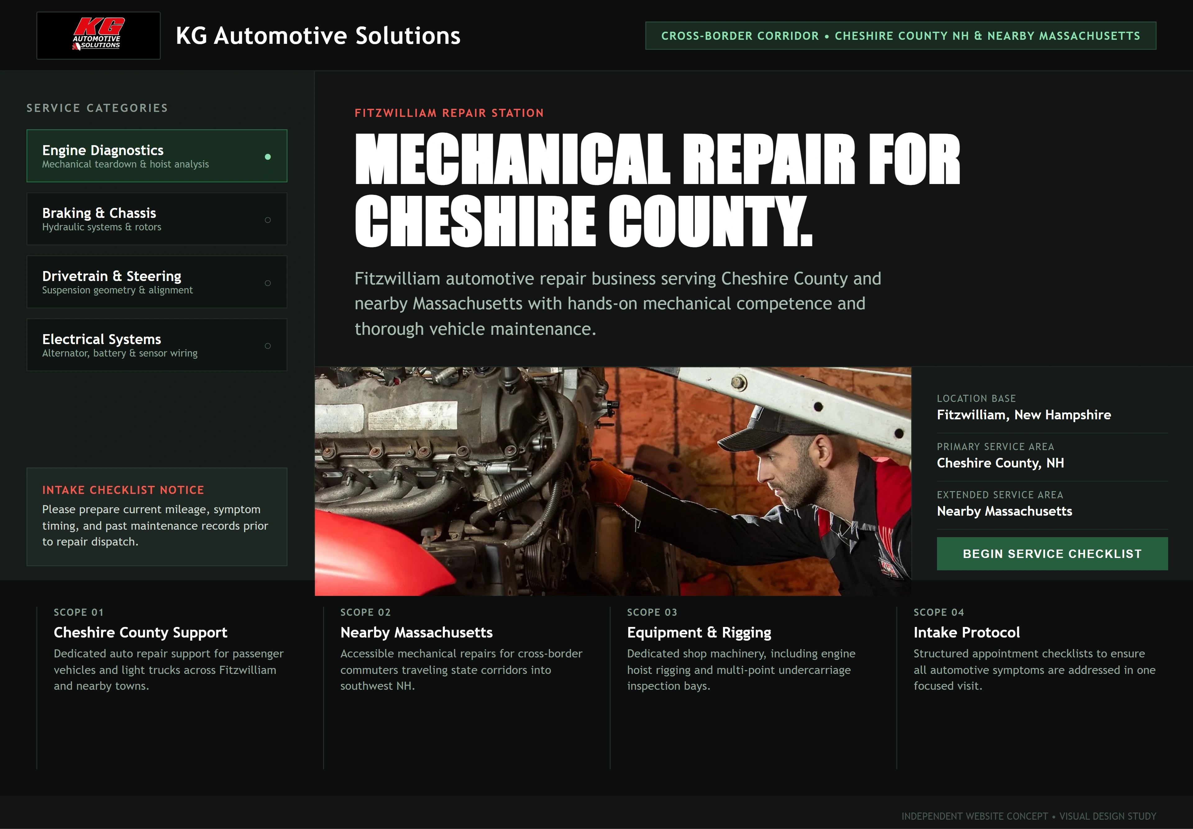 KG Automotive Solutions, individual website design concept C
