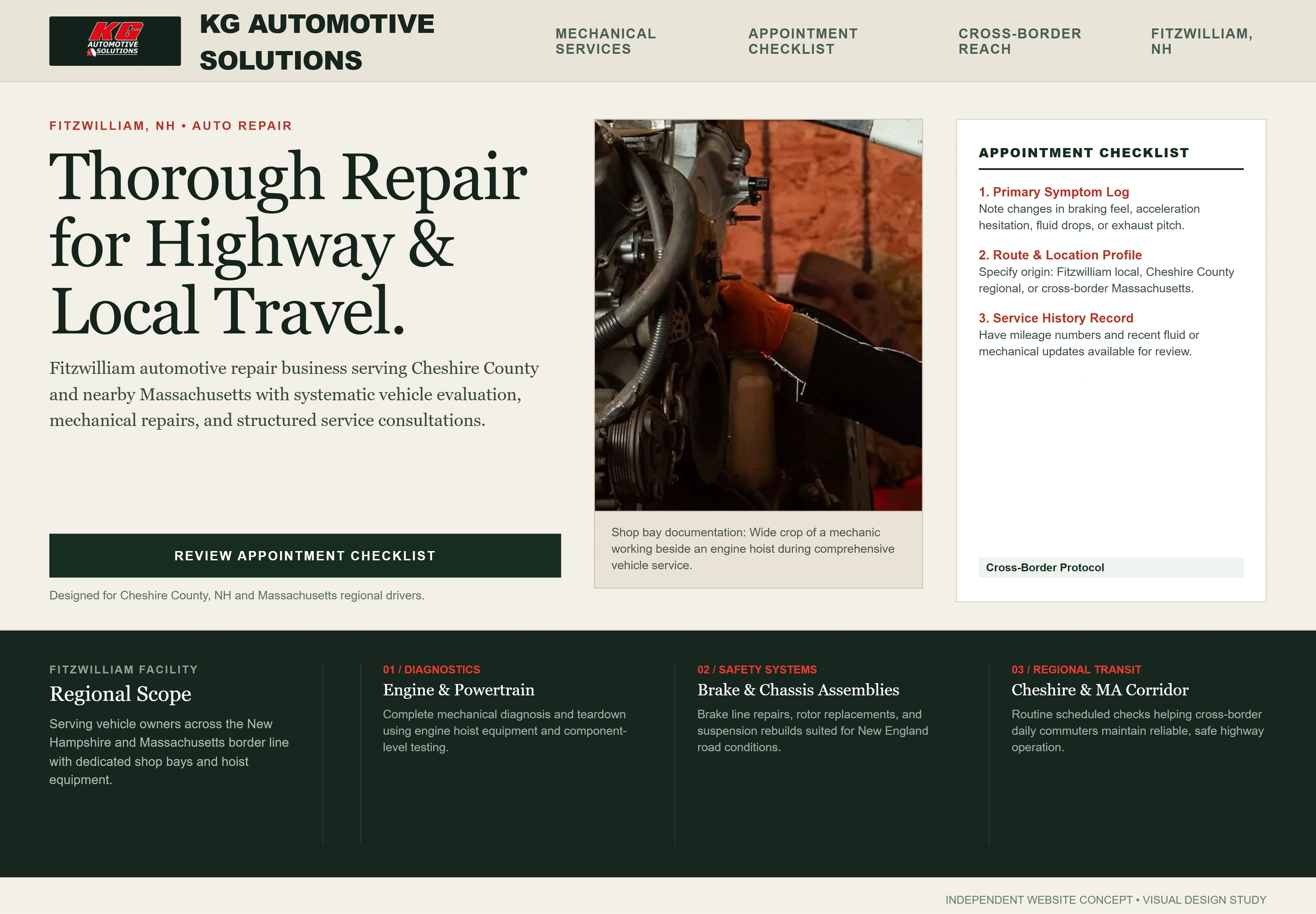 KG Automotive Solutions, individual website design concept D