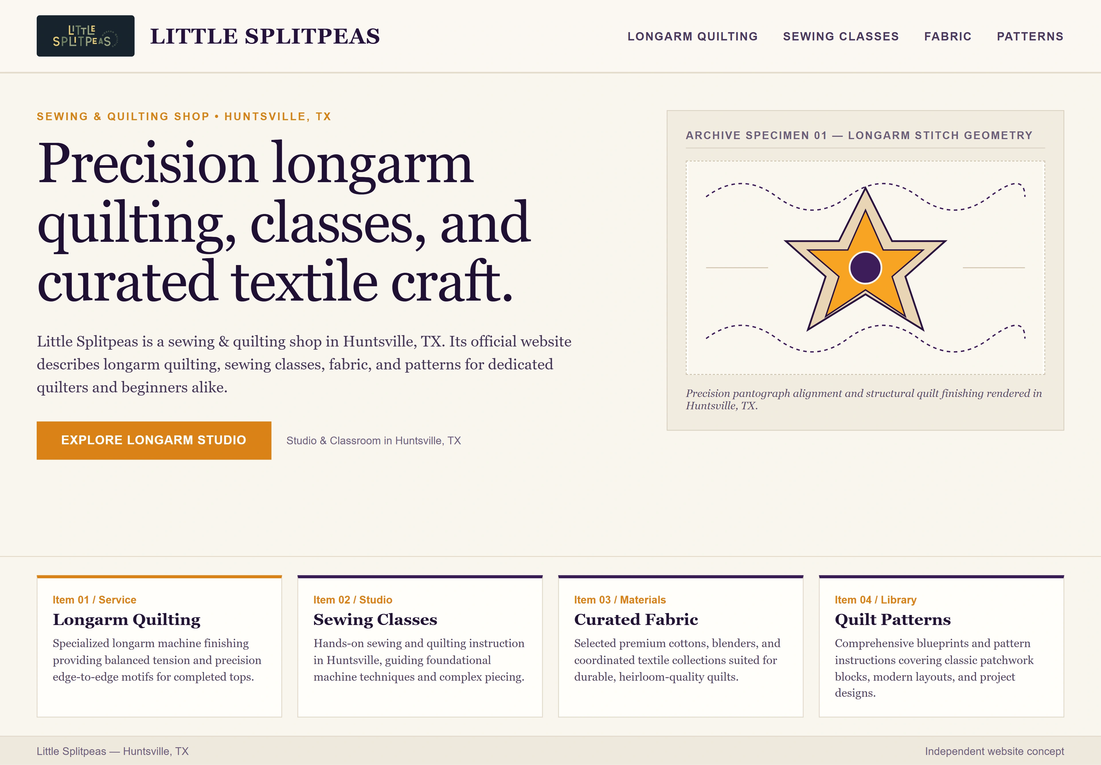 Little Splitpeas, individual website design concept A