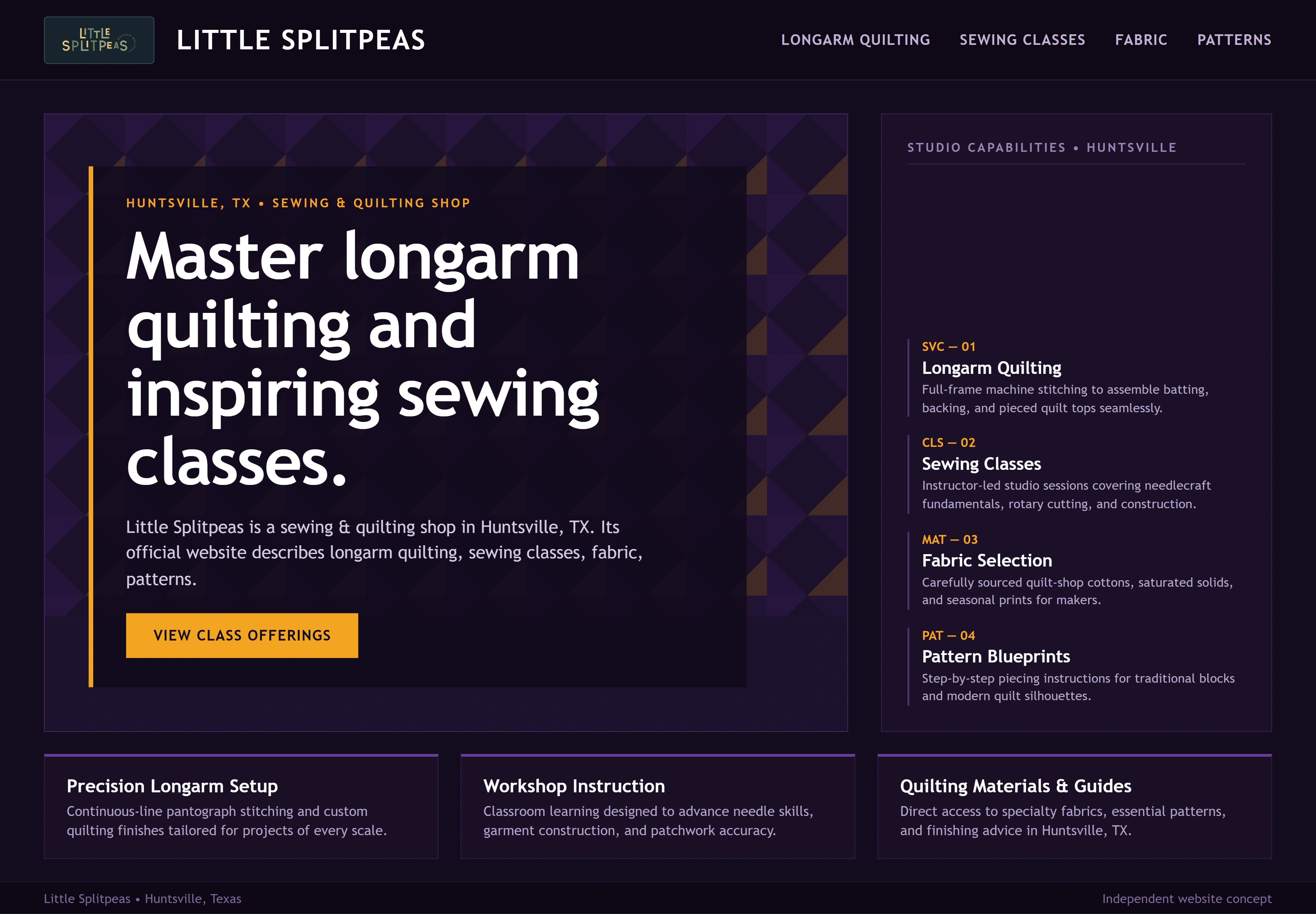 Little Splitpeas, individual website design concept B
