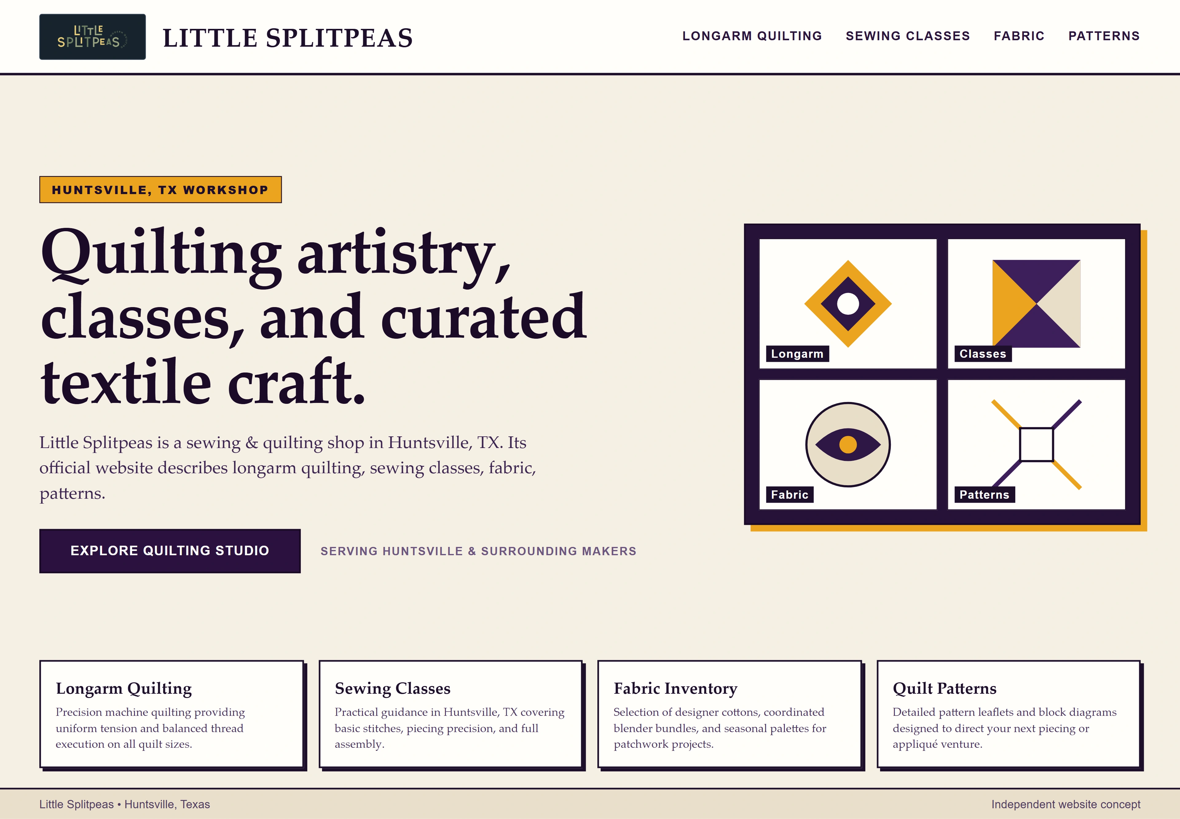 Little Splitpeas, individual website design concept C