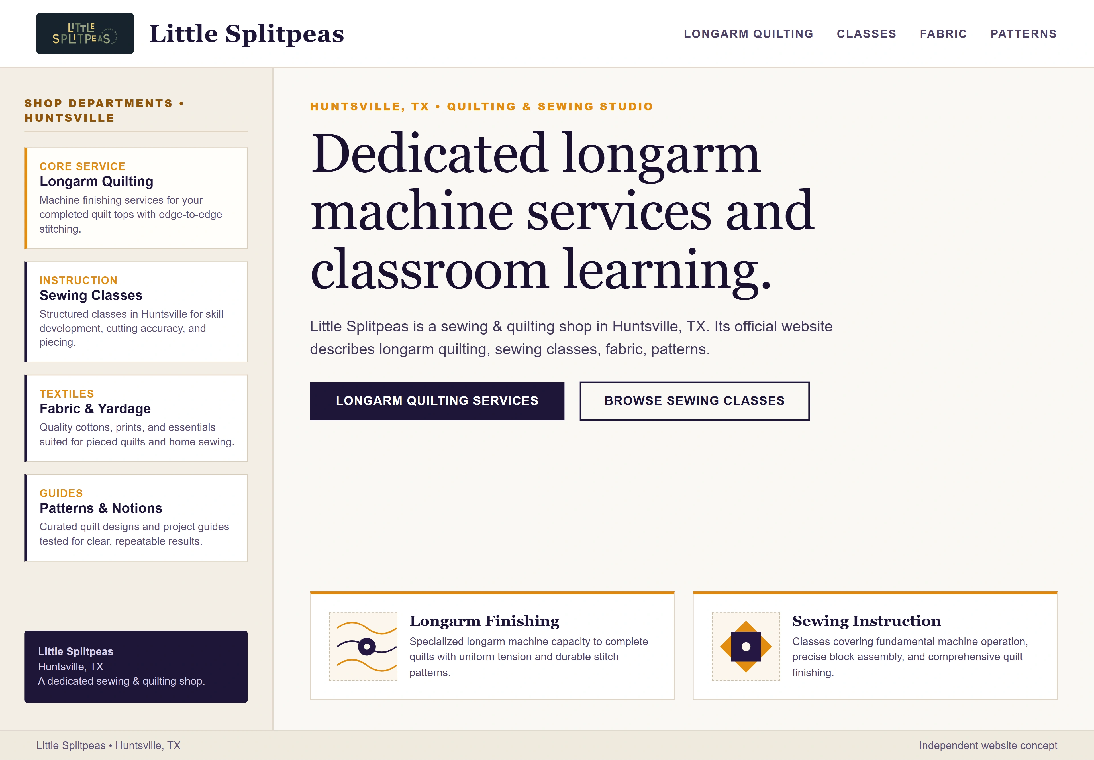 Little Splitpeas, individual website design concept D